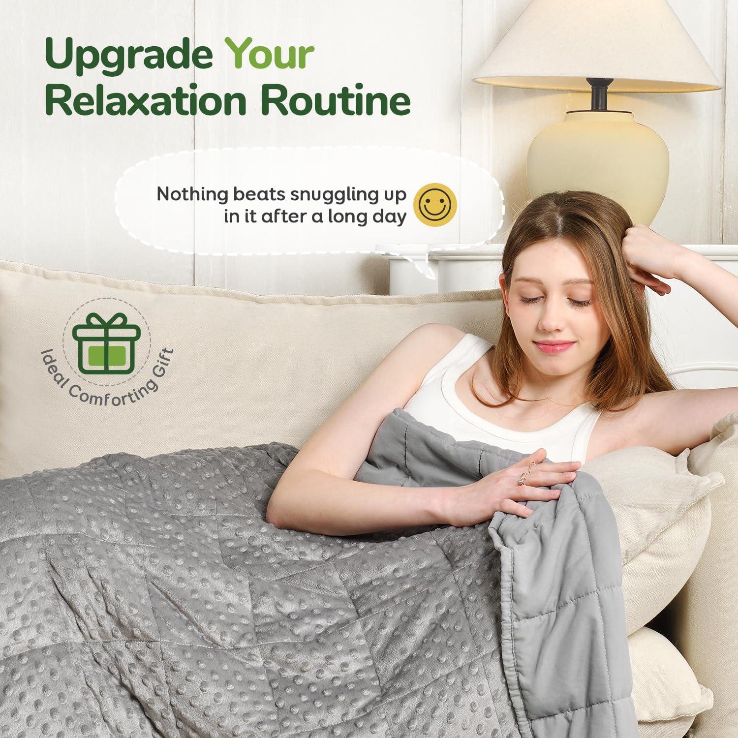 Manta Pesada Sivio 152x203cm Gris, Suave y Transpirable 6.8kg