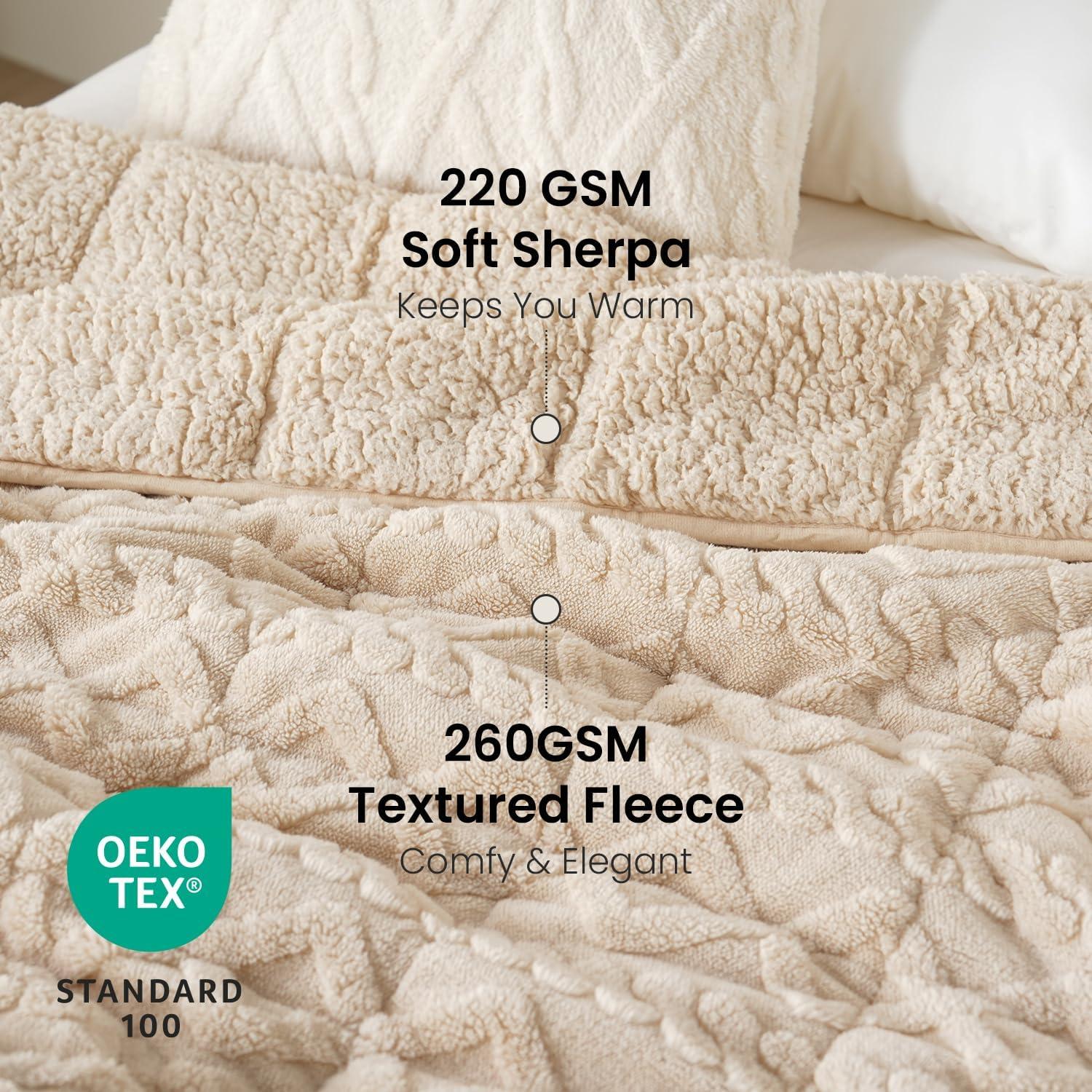 Manta con peso Drewin 15lbs (6.8kg) Jacquard Beige 152x203cm
