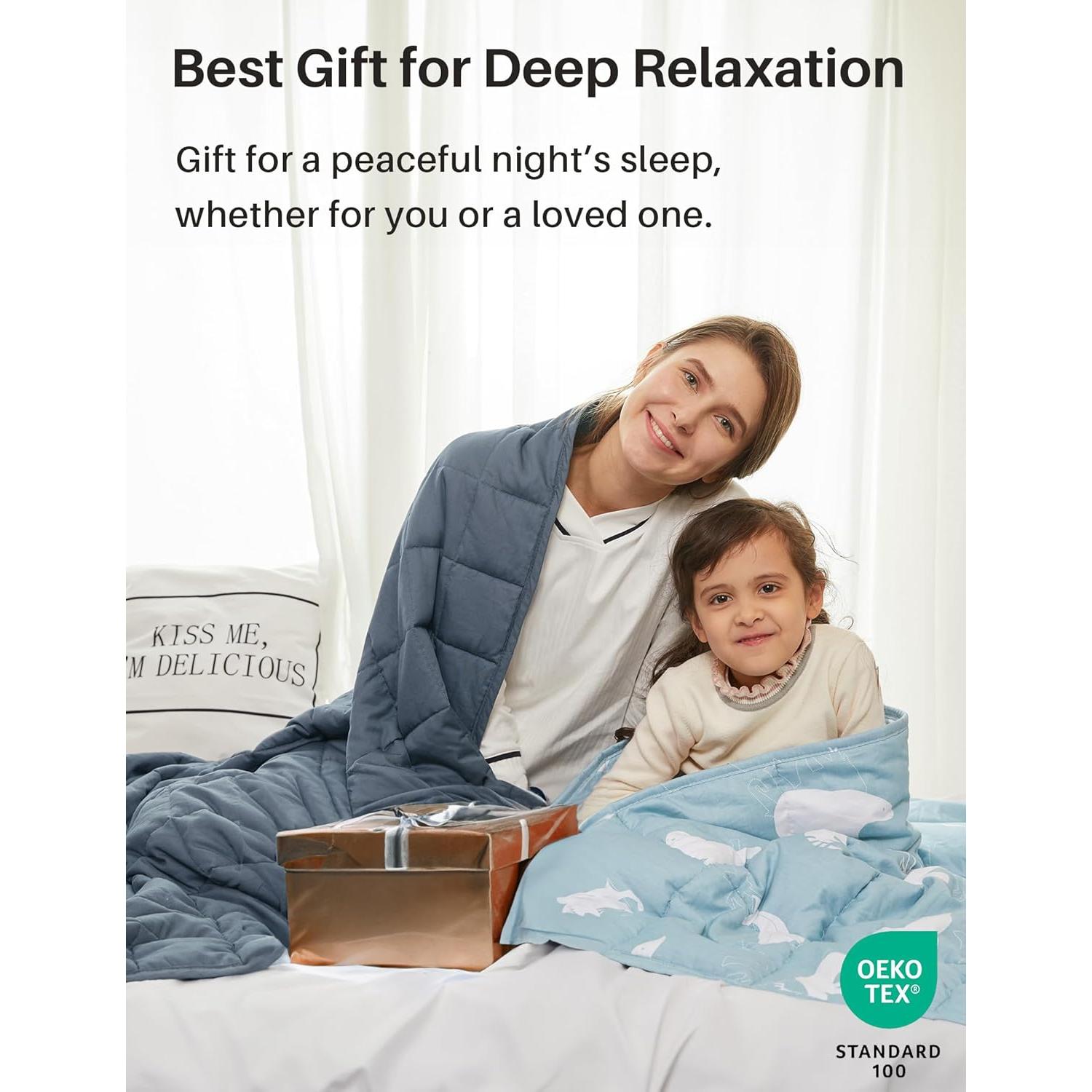 Manta con peso Weighted Idea 122x183cm 6.8kg Gris oscuro