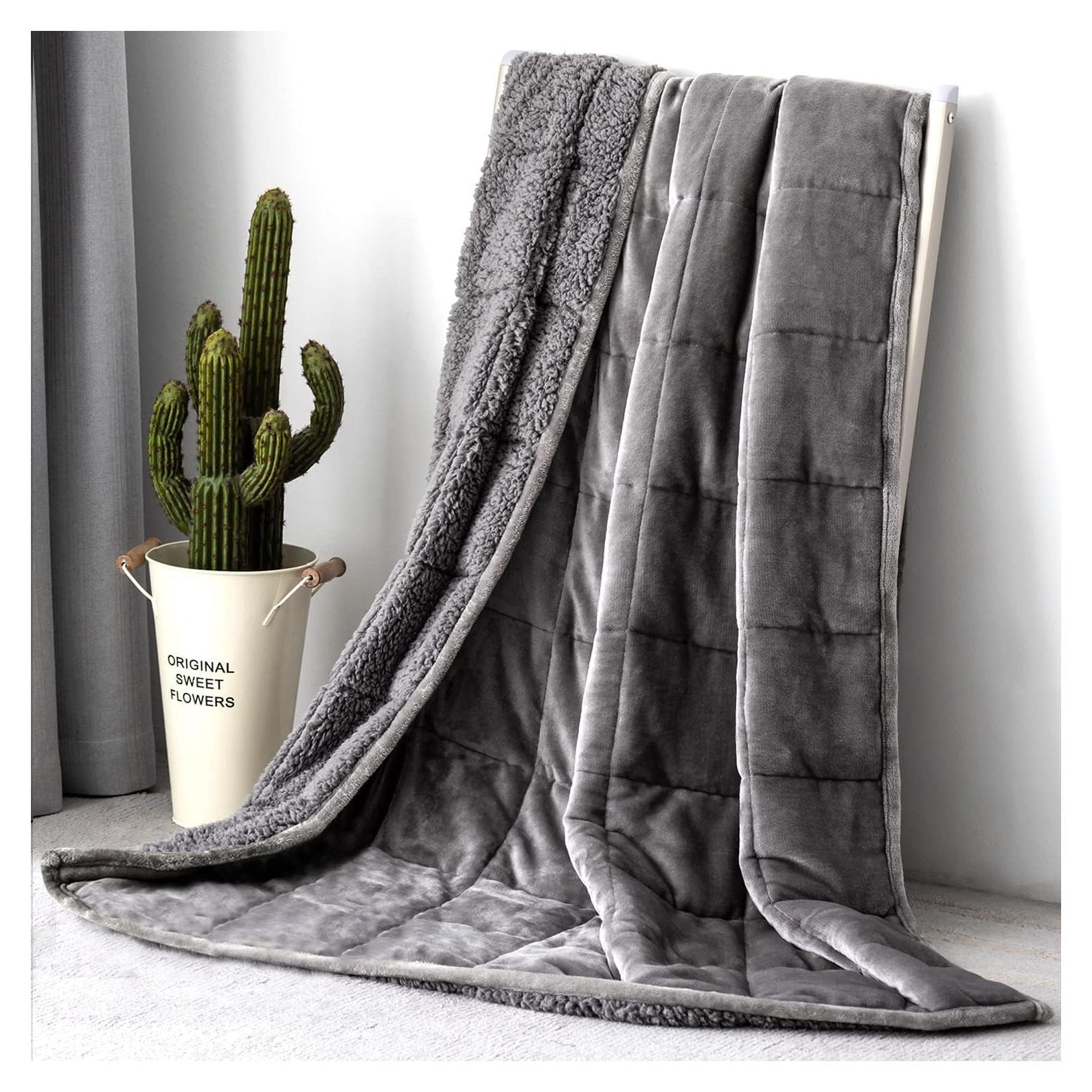 Manta con peso Topblan 6.8kg Sherpa 121.9x182.9cm Gris