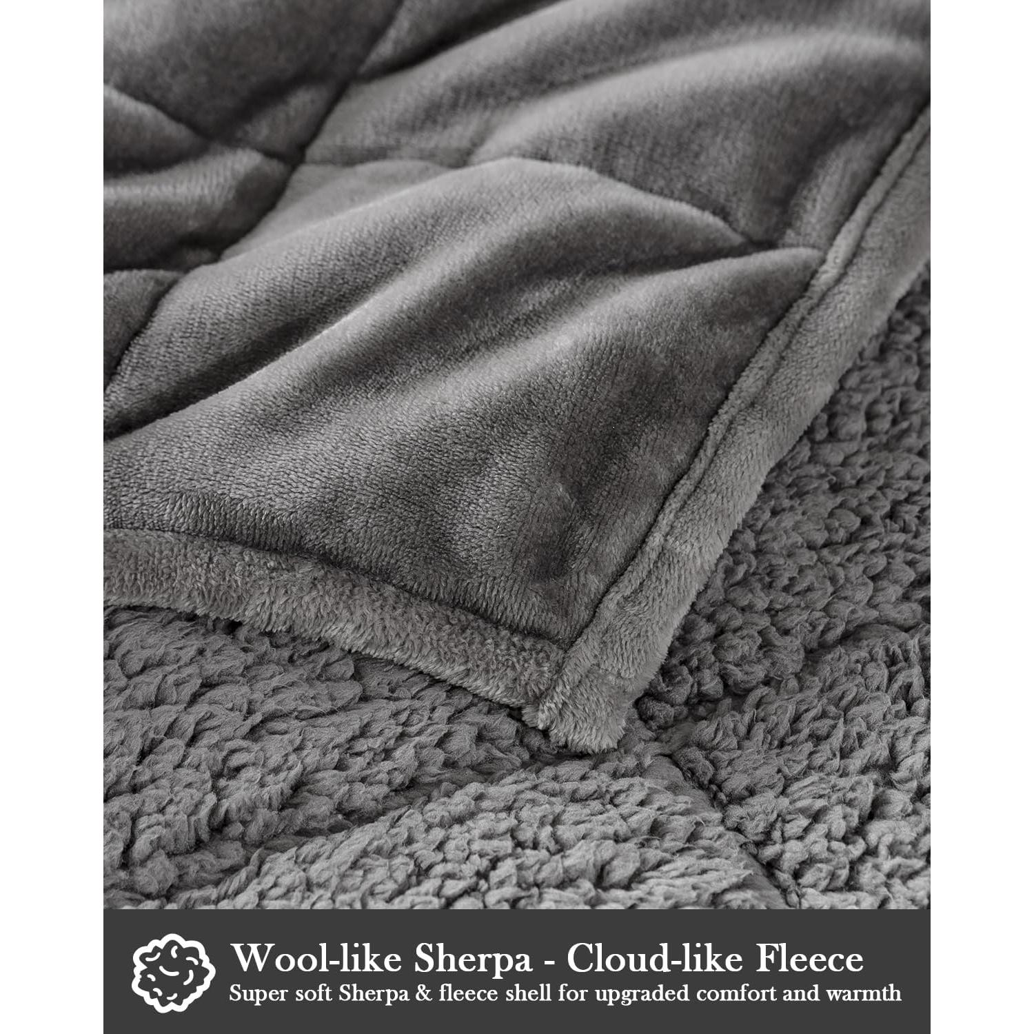 Manta con peso Topblan 6.8kg Sherpa 121.9x182.9cm Gris