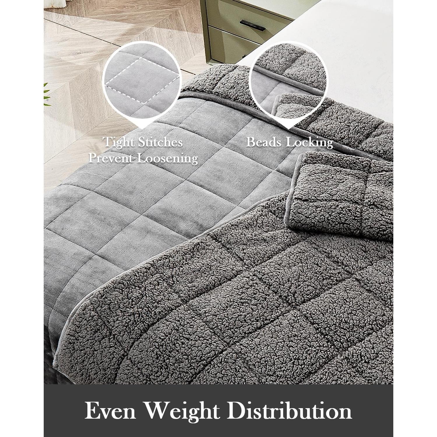 Manta con peso Topblan 6.8kg Sherpa 121.9x182.9cm Gris