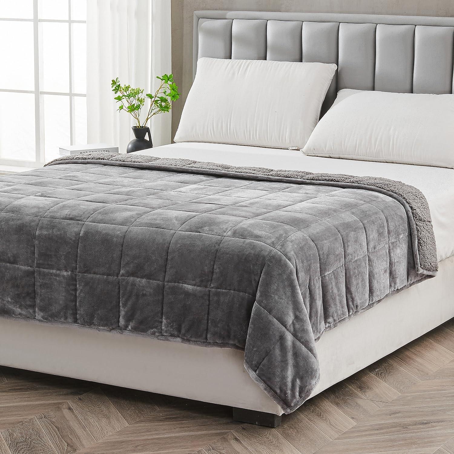 Manta con peso Topblan 6.8kg Sherpa 121.9x182.9cm Gris