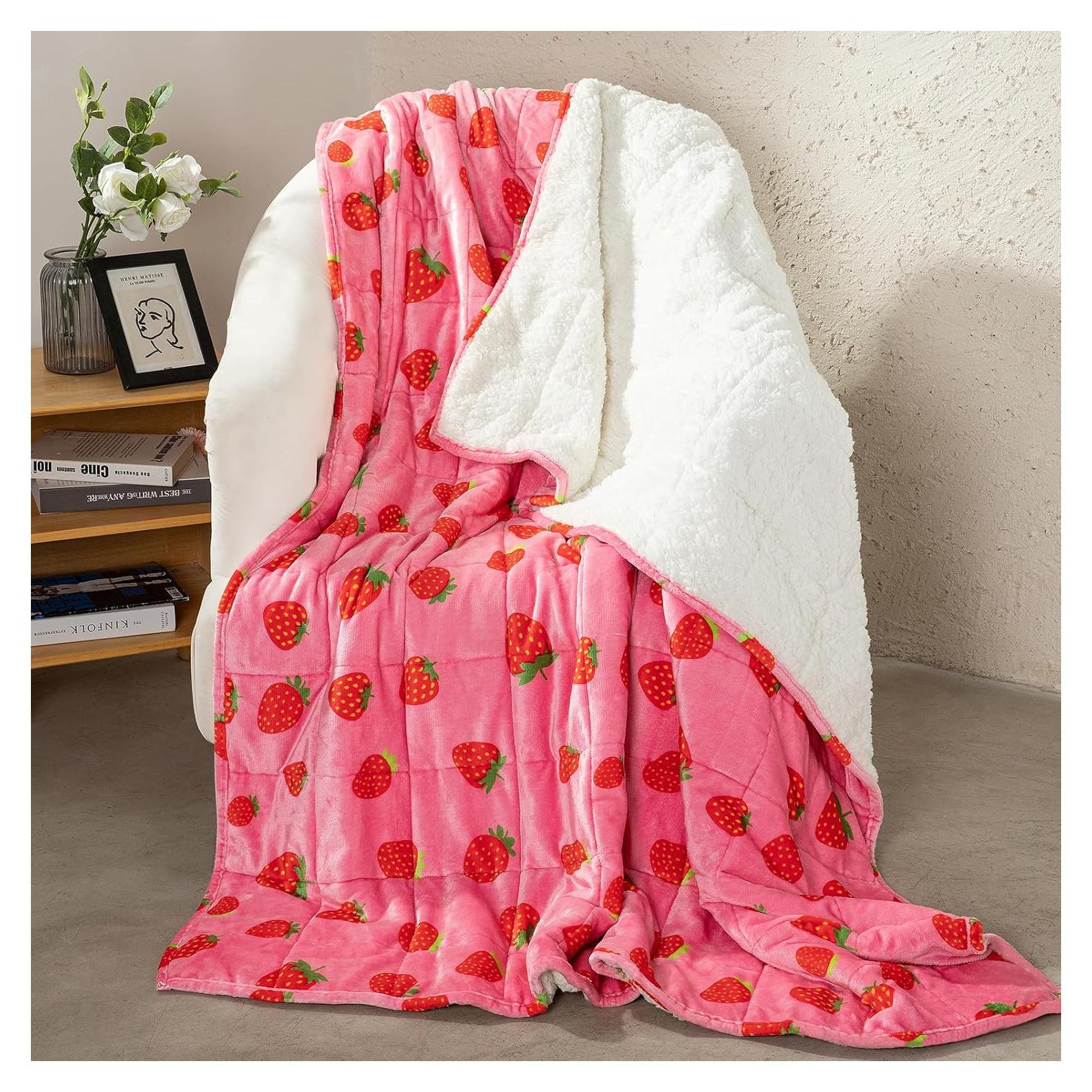 Manta con peso Aemicion Fresa 6.8kg 121.92x182.88cm Lavable