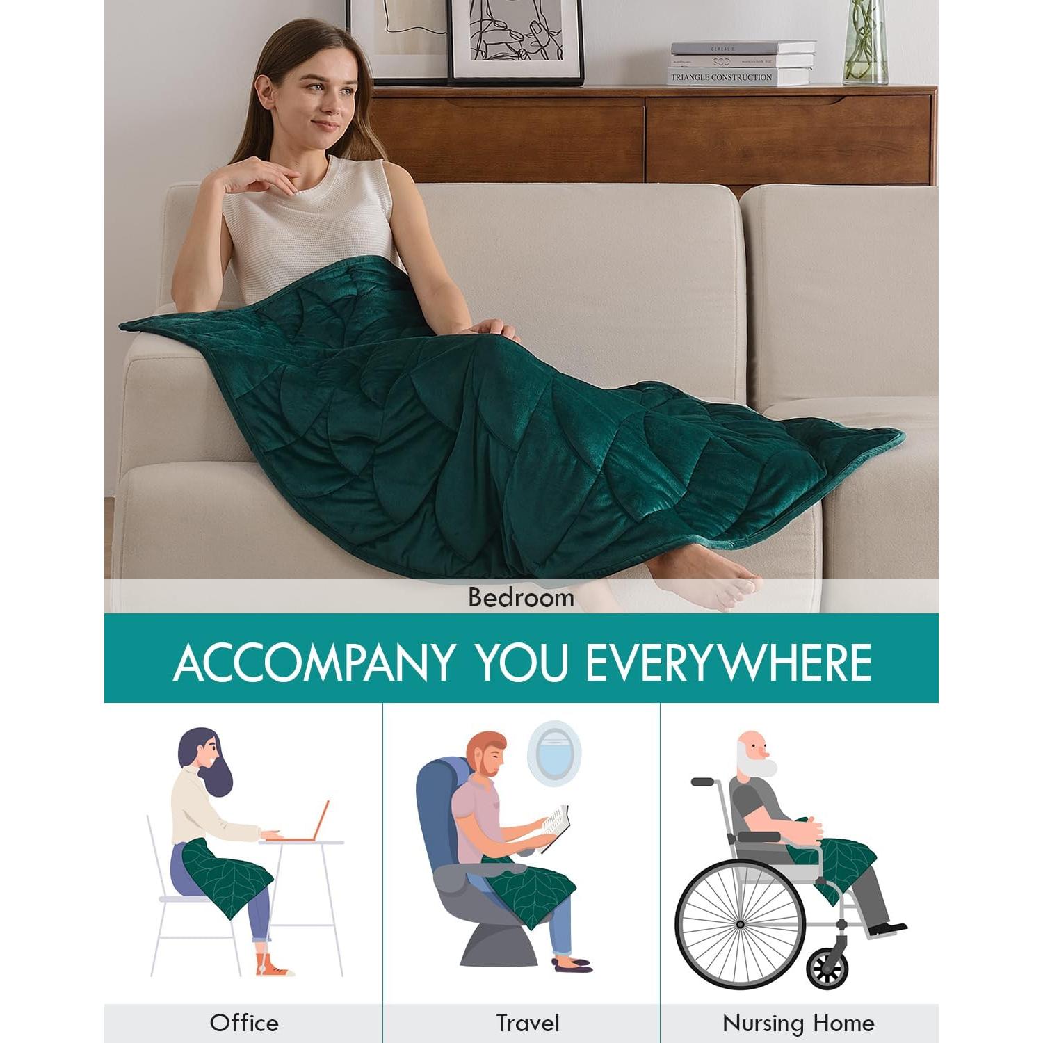 Manta con peso Kaisa 3.2 kg 104x135 cm Verde Terciopelo