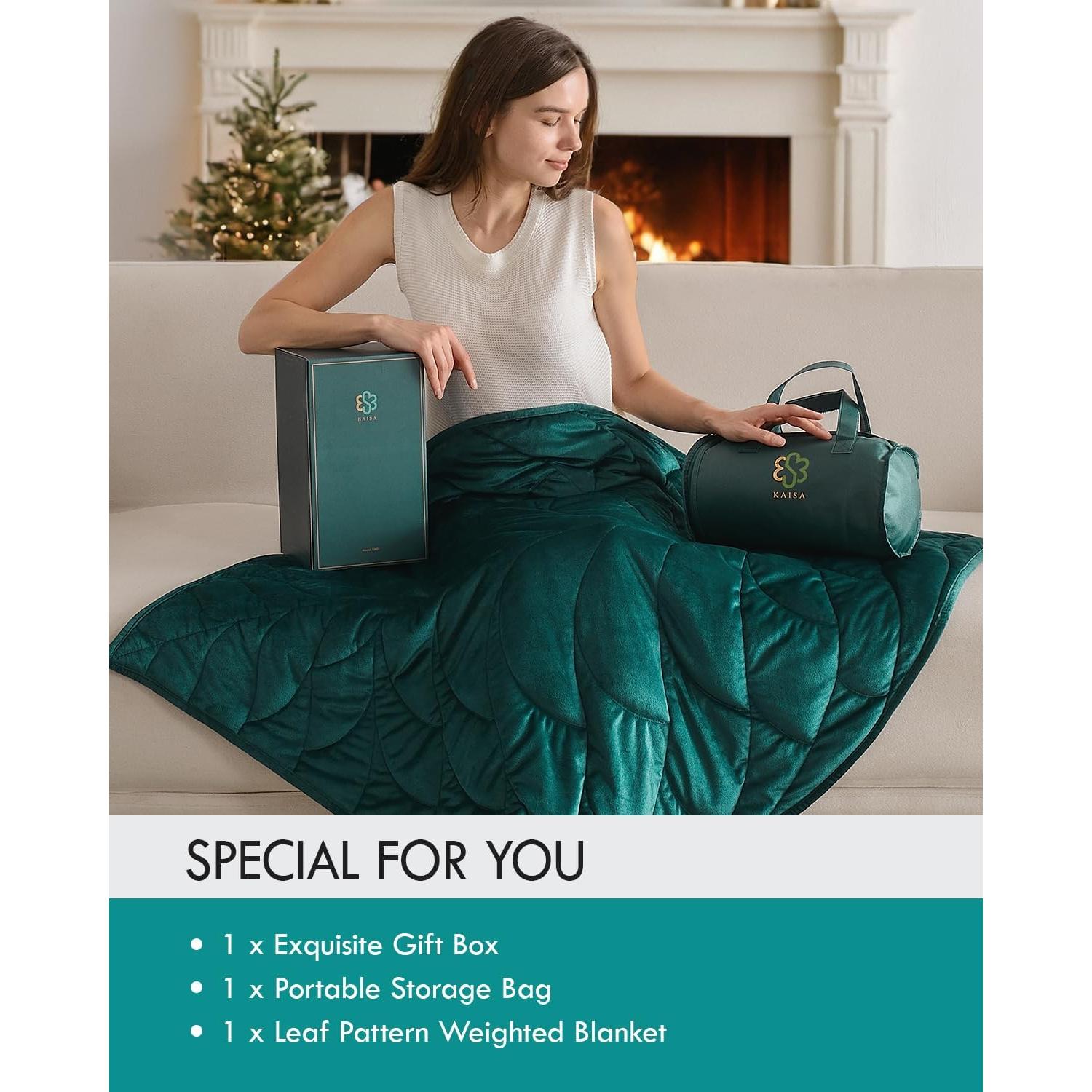 Manta con peso Kaisa 3.2 kg 104x135 cm Verde Terciopelo