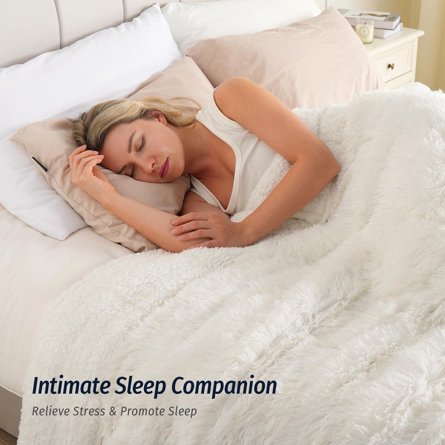 Manta con peso Wemore 6.8kg Sherpa 121.9x182.9cm Crema