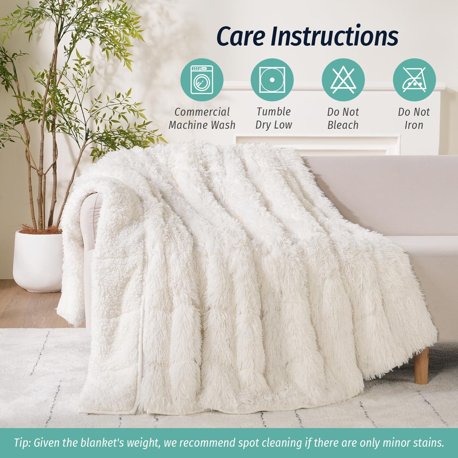 Manta con peso Wemore 6.8kg Sherpa 121.9x182.9cm Crema