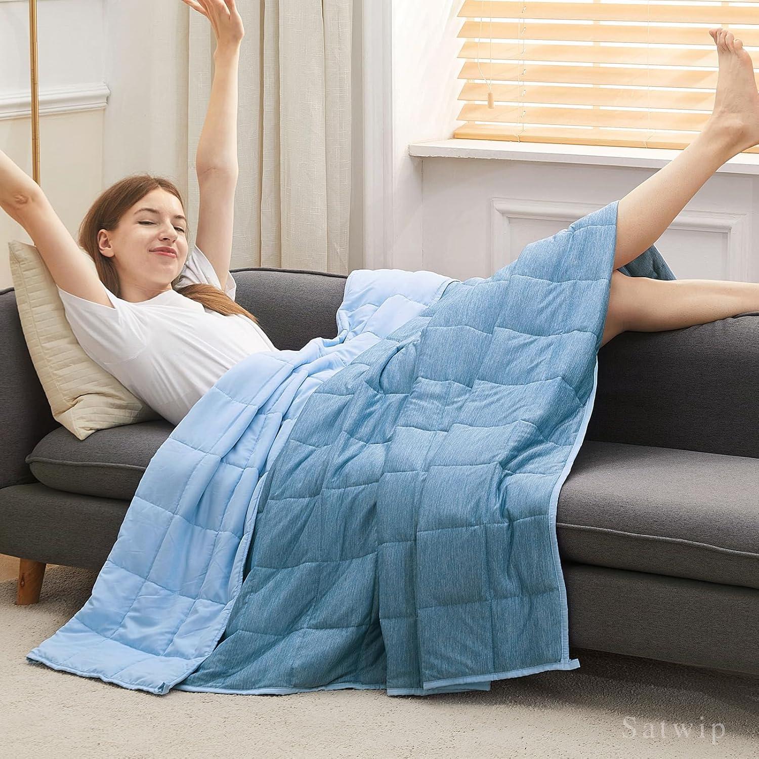 Manta con peso enfriadora Satwip 121.9 x 182.9 cm Azul