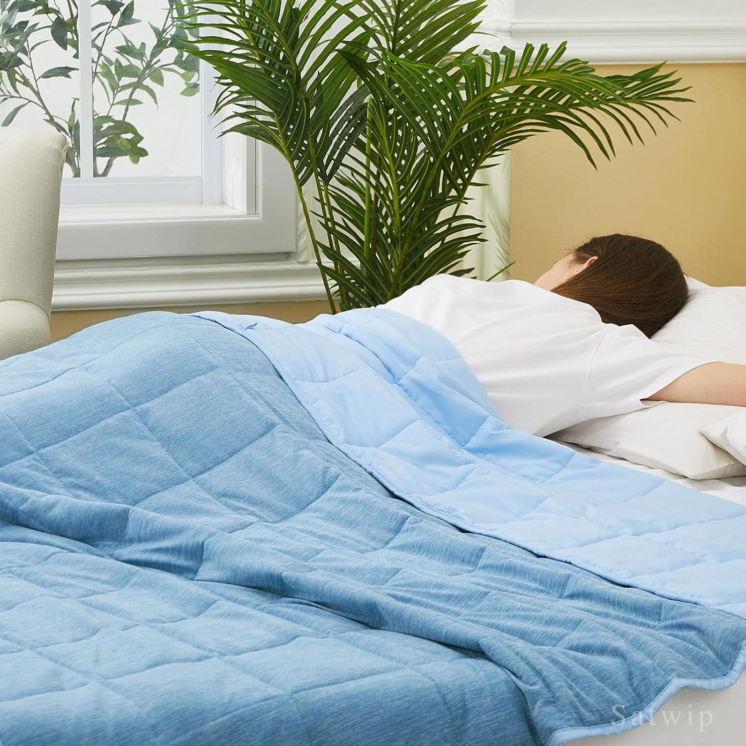 Manta con peso enfriadora Satwip 121.9 x 182.9 cm Azul