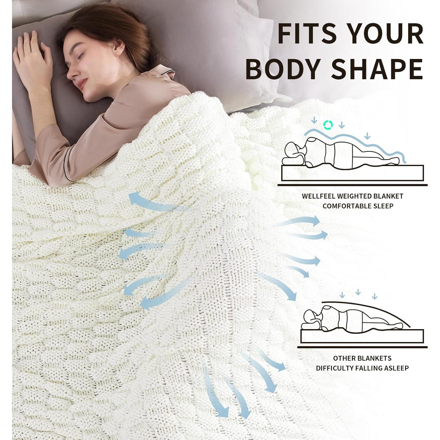 Manta con peso Wellfeel 121.92x182.88 cm 5.44 kg Blanca