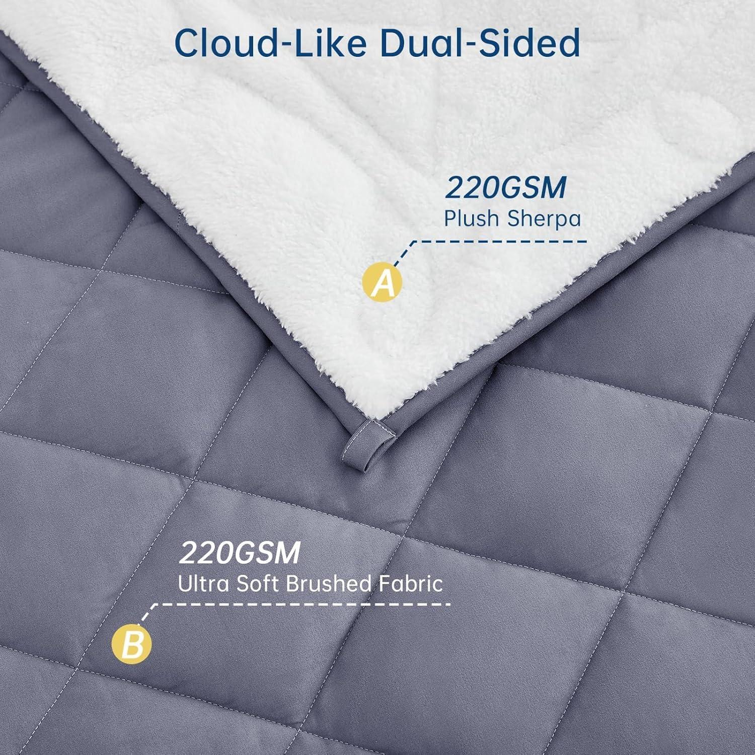 Manta Pesada Reversible OMYSTYLE Sherpa 122x183 cm Gris