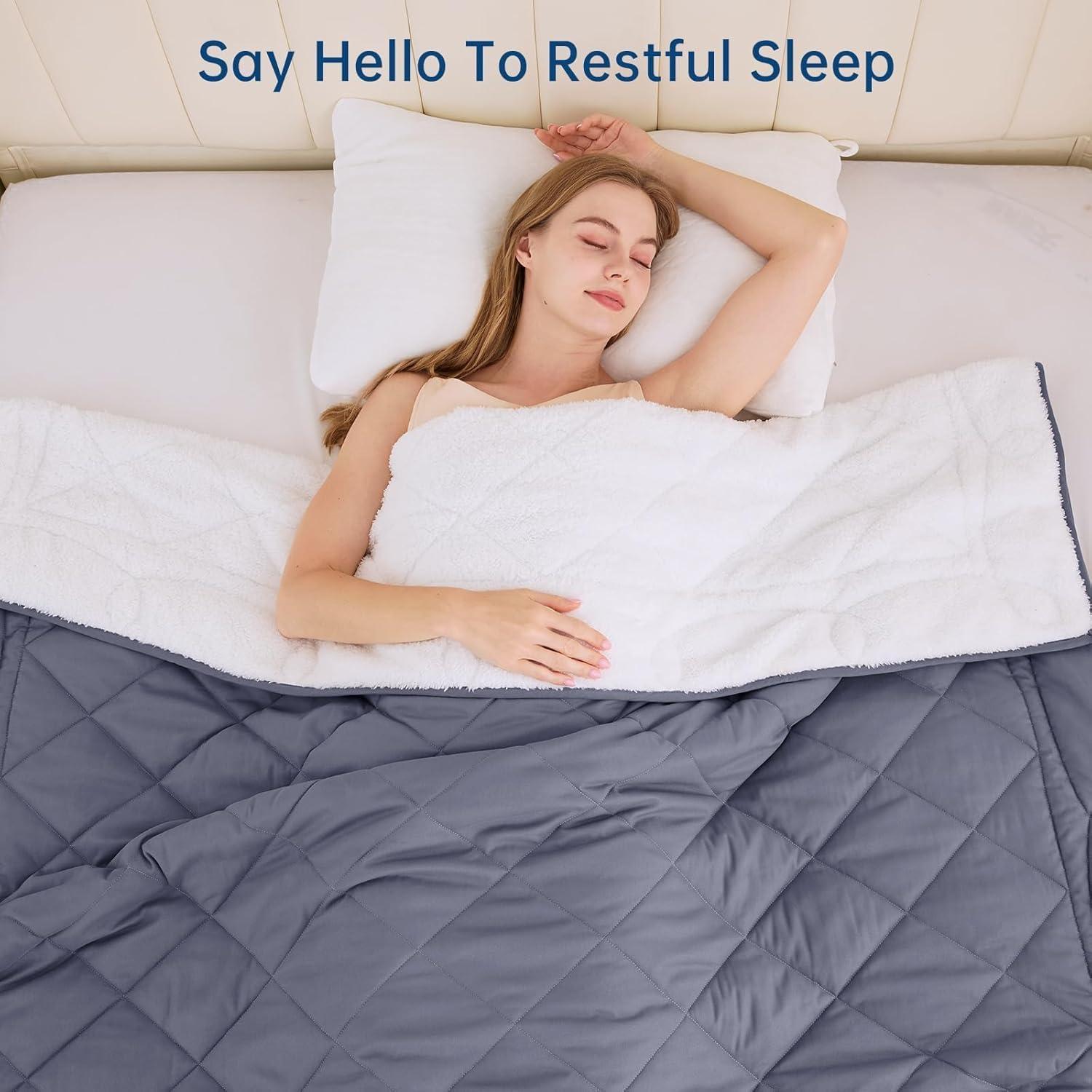 Manta Pesada Reversible OMYSTYLE Sherpa 122x183 cm Gris