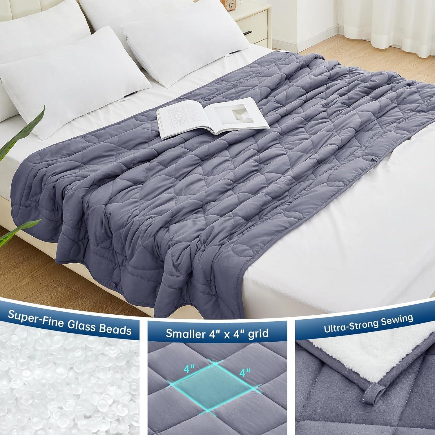 Manta Pesada Reversible OMYSTYLE Sherpa 122x183 cm Gris