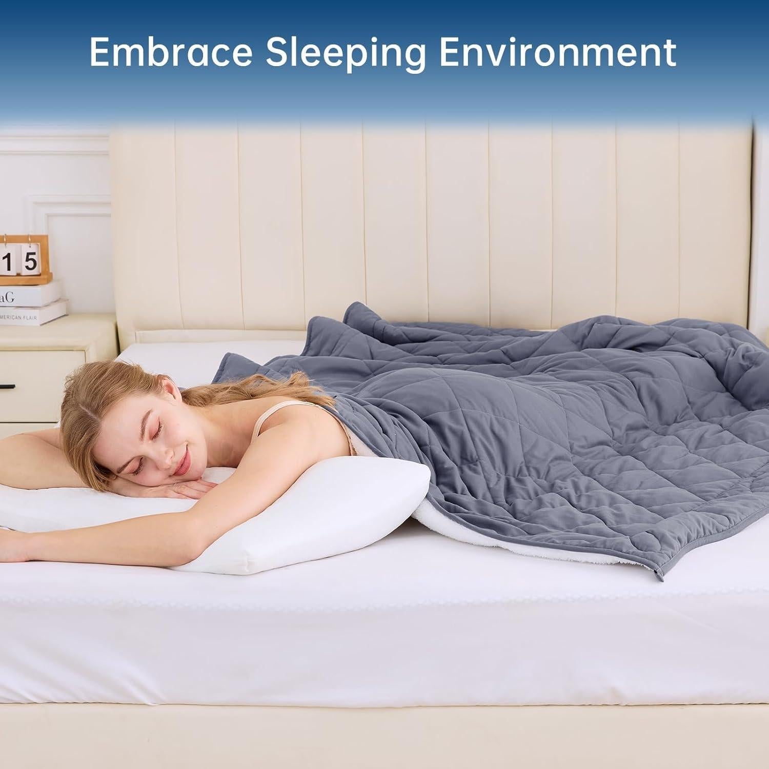 Manta Pesada Reversible OMYSTYLE Sherpa 122x183 cm Gris