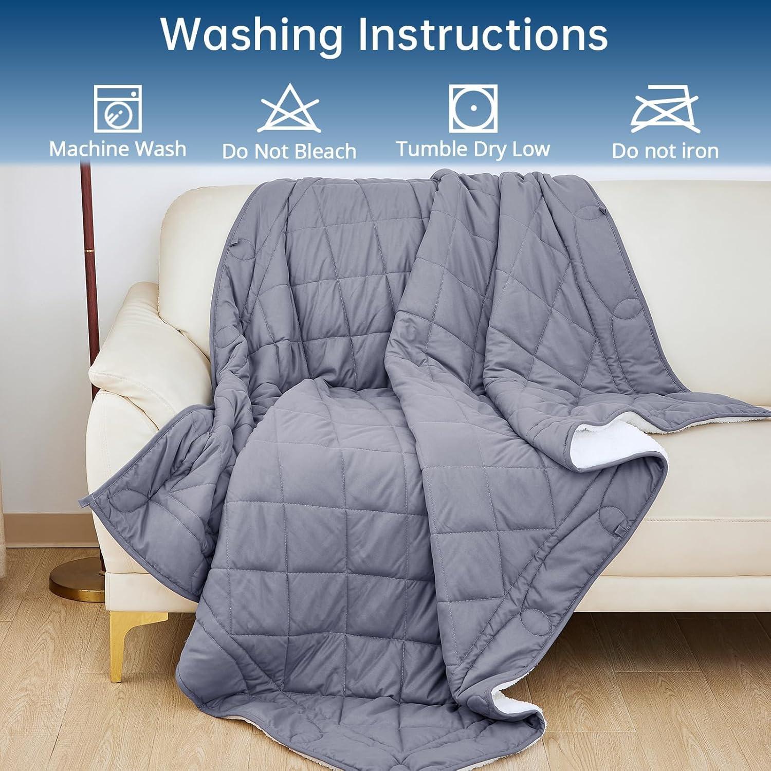 Manta Pesada Reversible OMYSTYLE Sherpa 122x183 cm Gris