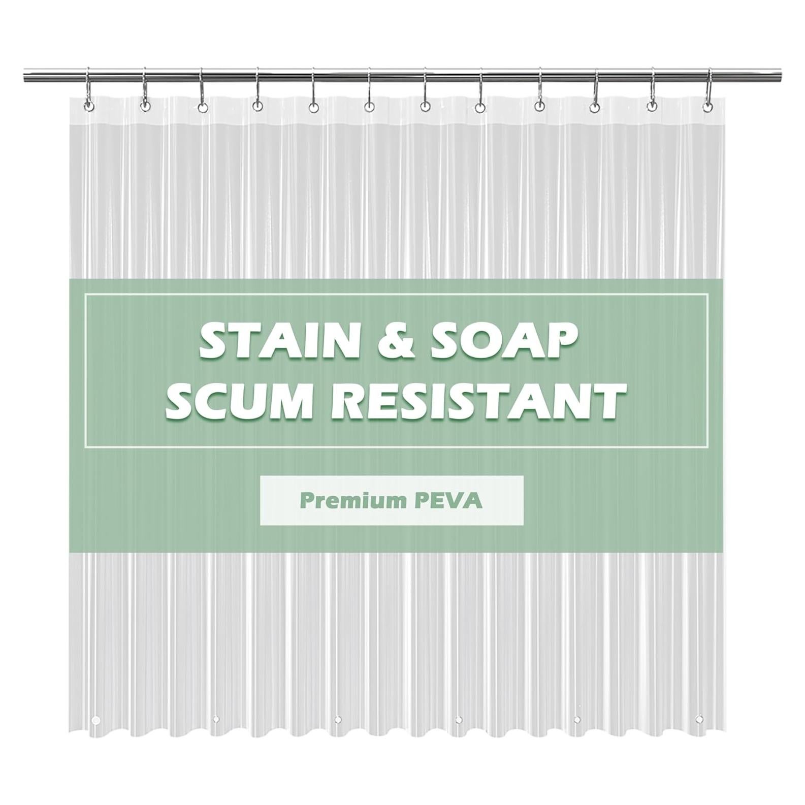 Forro de Ducha Transparente EHZNZIE 1.83x1.83m Impermeable PEVA