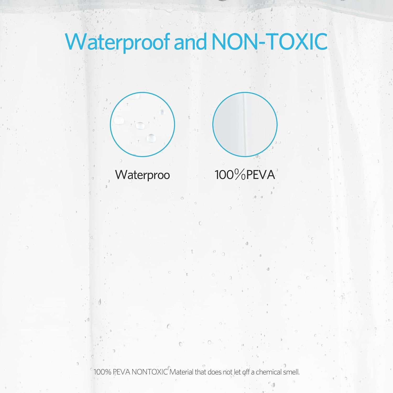 Forro de Ducha Transparente EHZNZIE 1.83x1.83m Impermeable PEVA