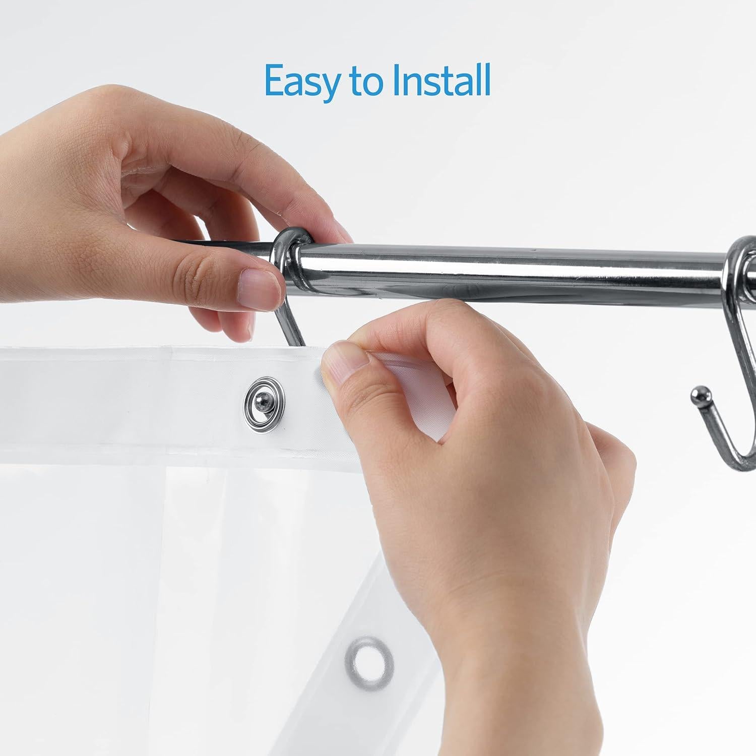 Forro de Ducha Transparente EHZNZIE 1.83x1.83m Impermeable PEVA