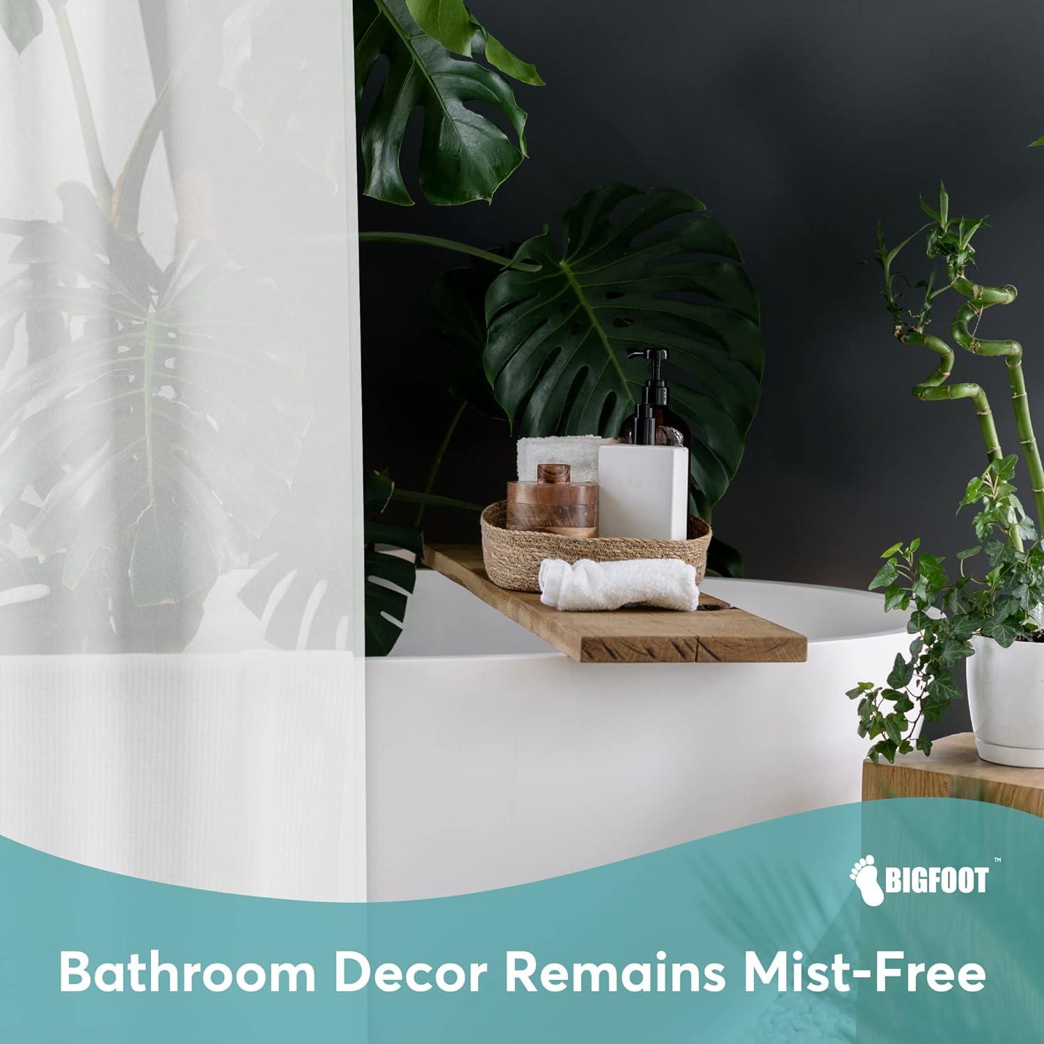 Cortina de Ducha BigFoot 182x182 cm PEVA Impermeable Sin Olores