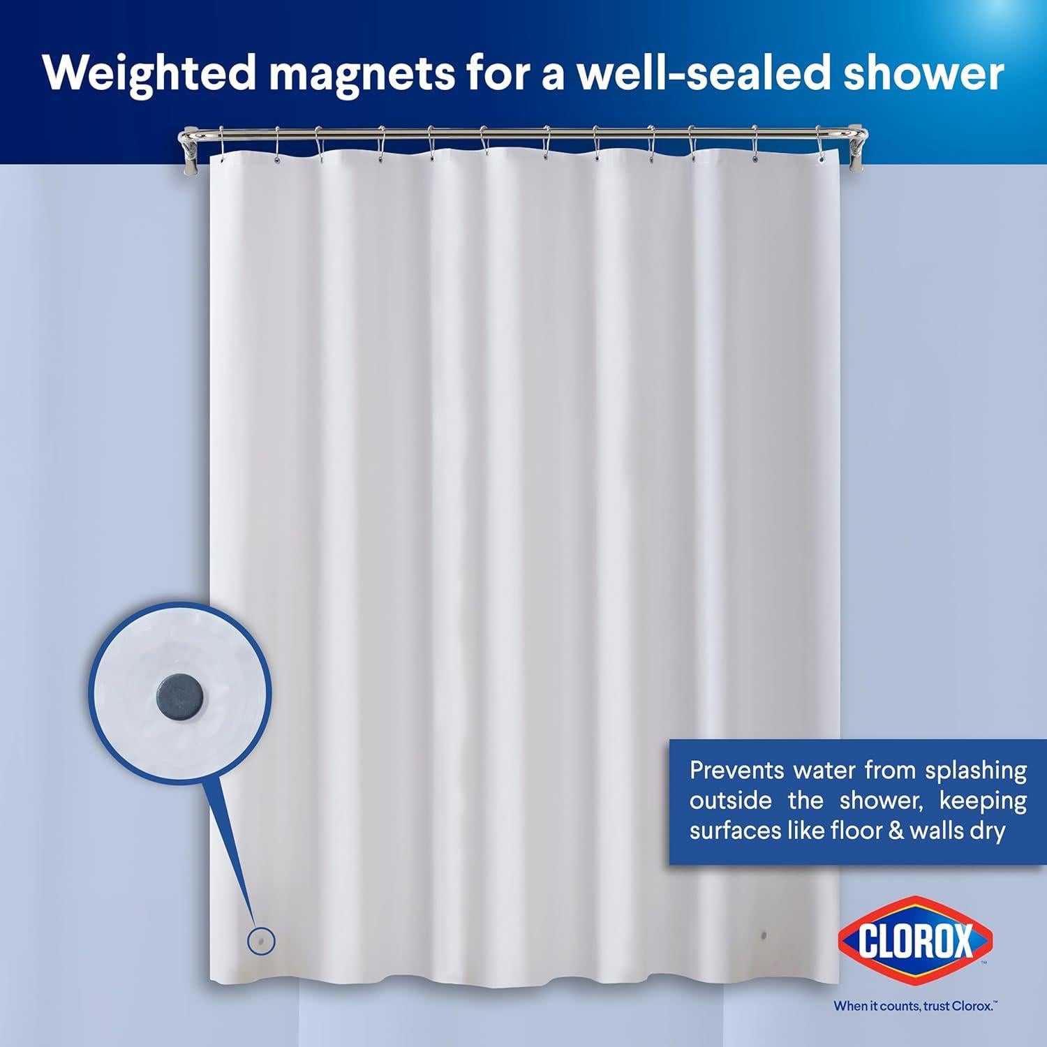 Cortina de Ducha Clorox 178x183 cm Impermeable PEVA