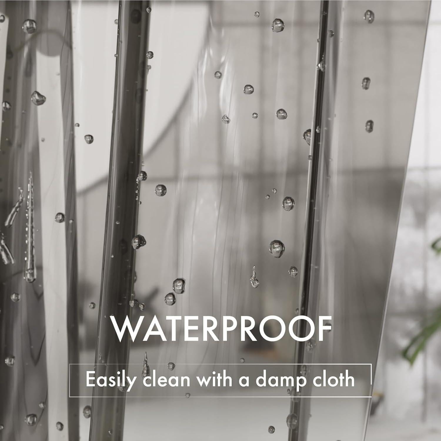 Cortina de Ducha Impermeable AmazerBath 72x72 cm PEVA Negra