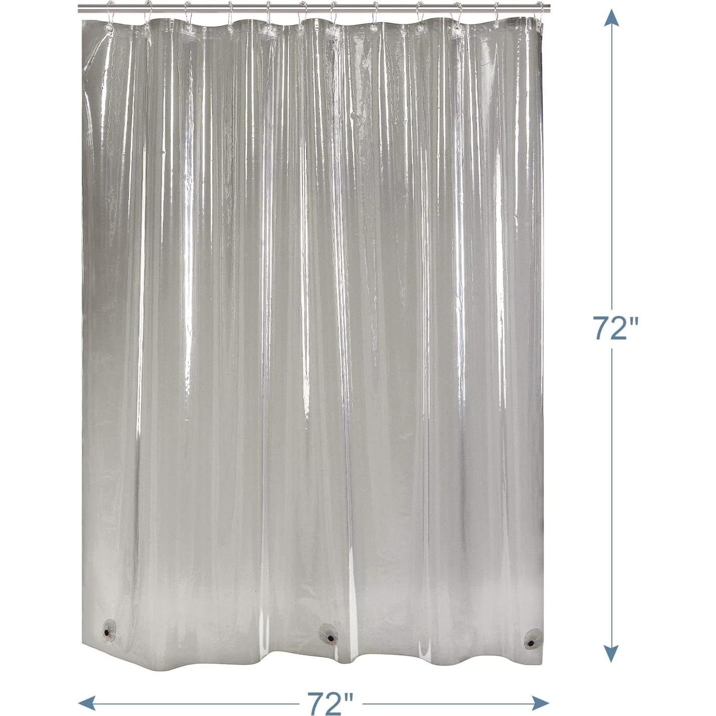 Cortina de Ducha Impermeable AmazerBath 72x72 cm PEVA Negra