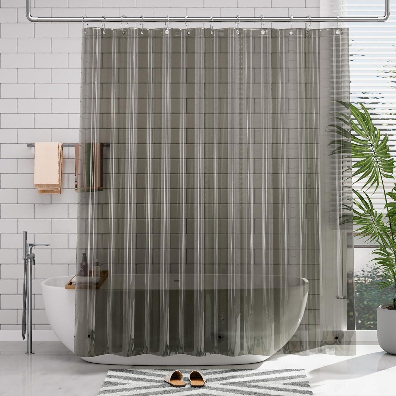 Cortina de Ducha Impermeable AmazerBath 72x72 cm PEVA Negra