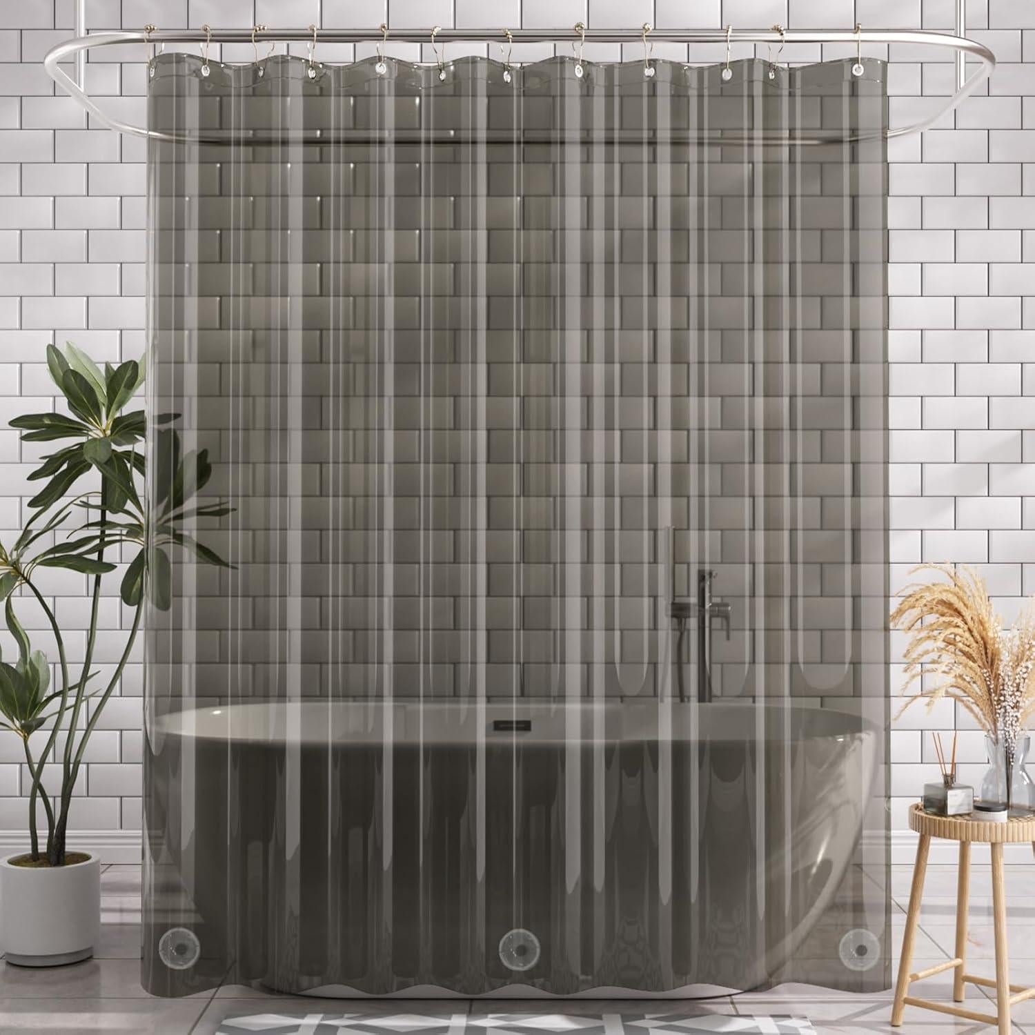 Cortina de Ducha Impermeable AmazerBath 72x72 cm PEVA Negra