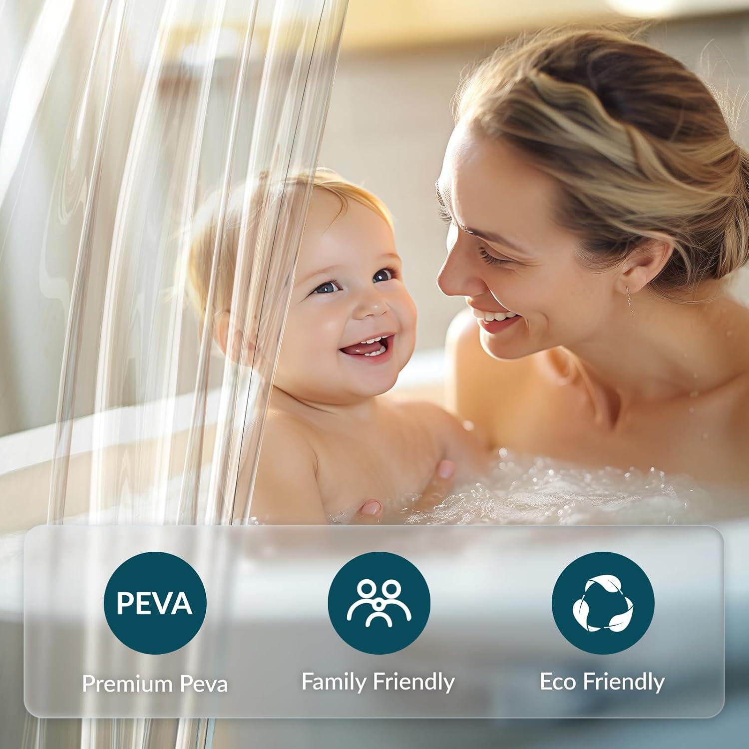 Forro de Ducha Extra Largo Titanker 72 x 213 cm Claro PEVA