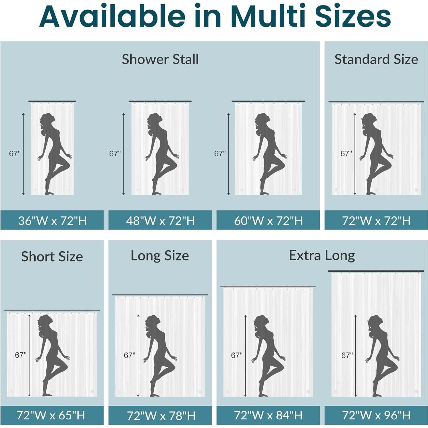 Forro de Ducha Extra Largo Titanker 72 x 213 cm Claro PEVA