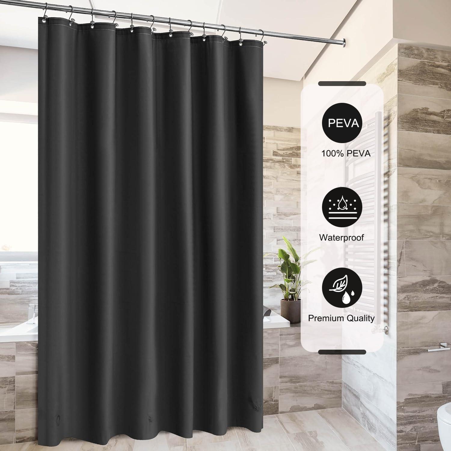 Forro de Ducha TIKABC PEVA 4G Negro 182.88x182.88 cm Impermeable