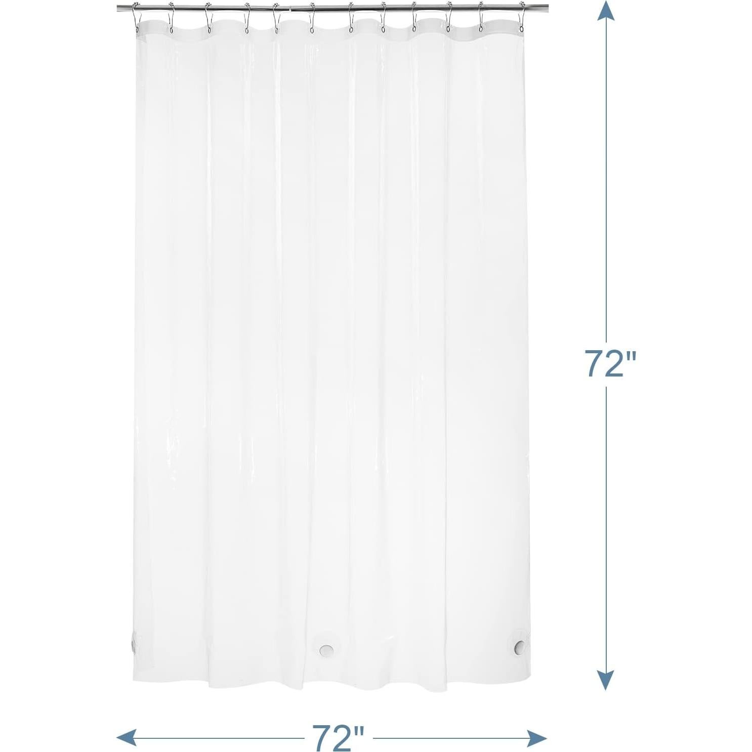 Cortina de Ducha Transparente AmazerBath 183x183 cm Impermeable