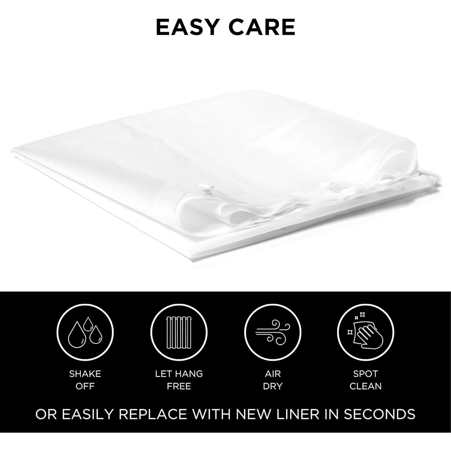 Forro de Cortina de Ducha Hookless Es Un Chasquido! 177.8x137.2cm