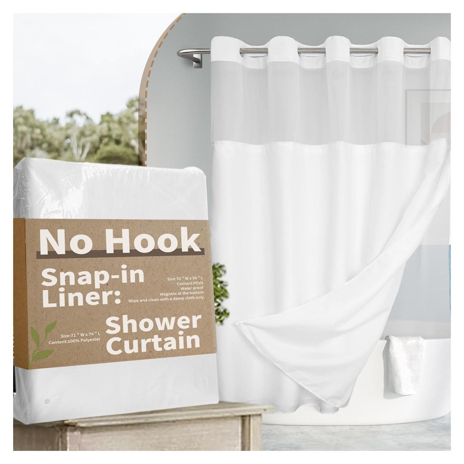 Cortina de Ducha Texturizada River Dream 180x188 cm con Forro PEVA