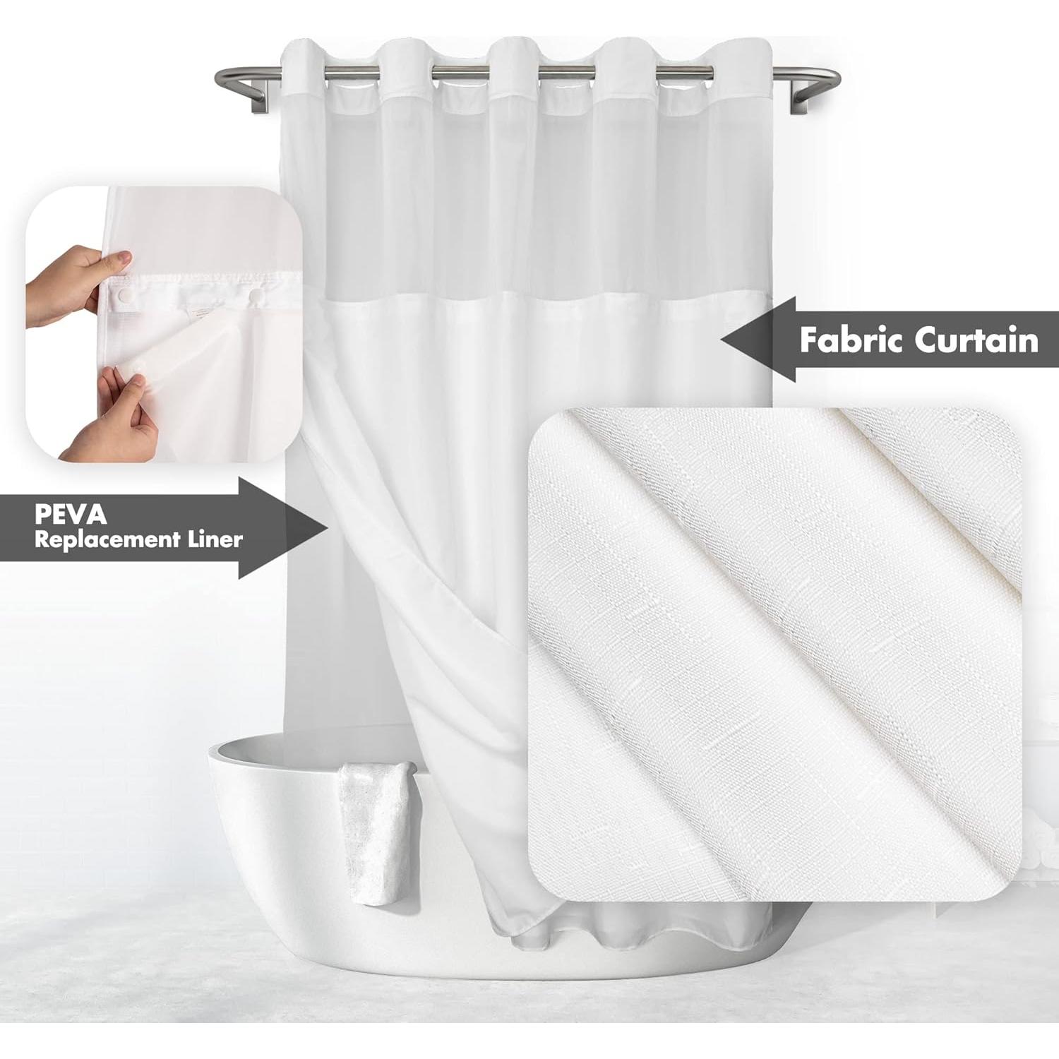 Cortina de Ducha Texturizada River Dream 180x188 cm con Forro PEVA