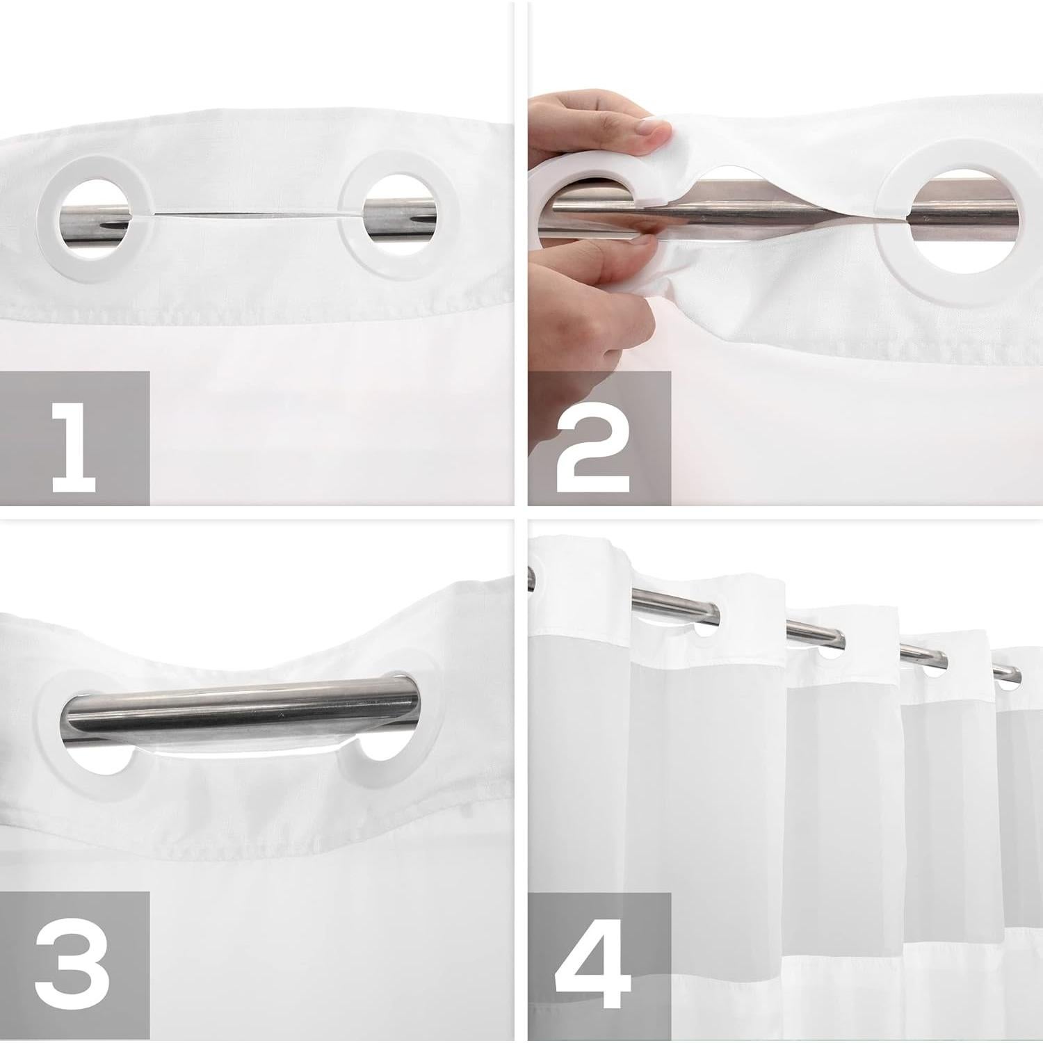 Cortina de Ducha Texturizada River Dream 180x188 cm con Forro PEVA