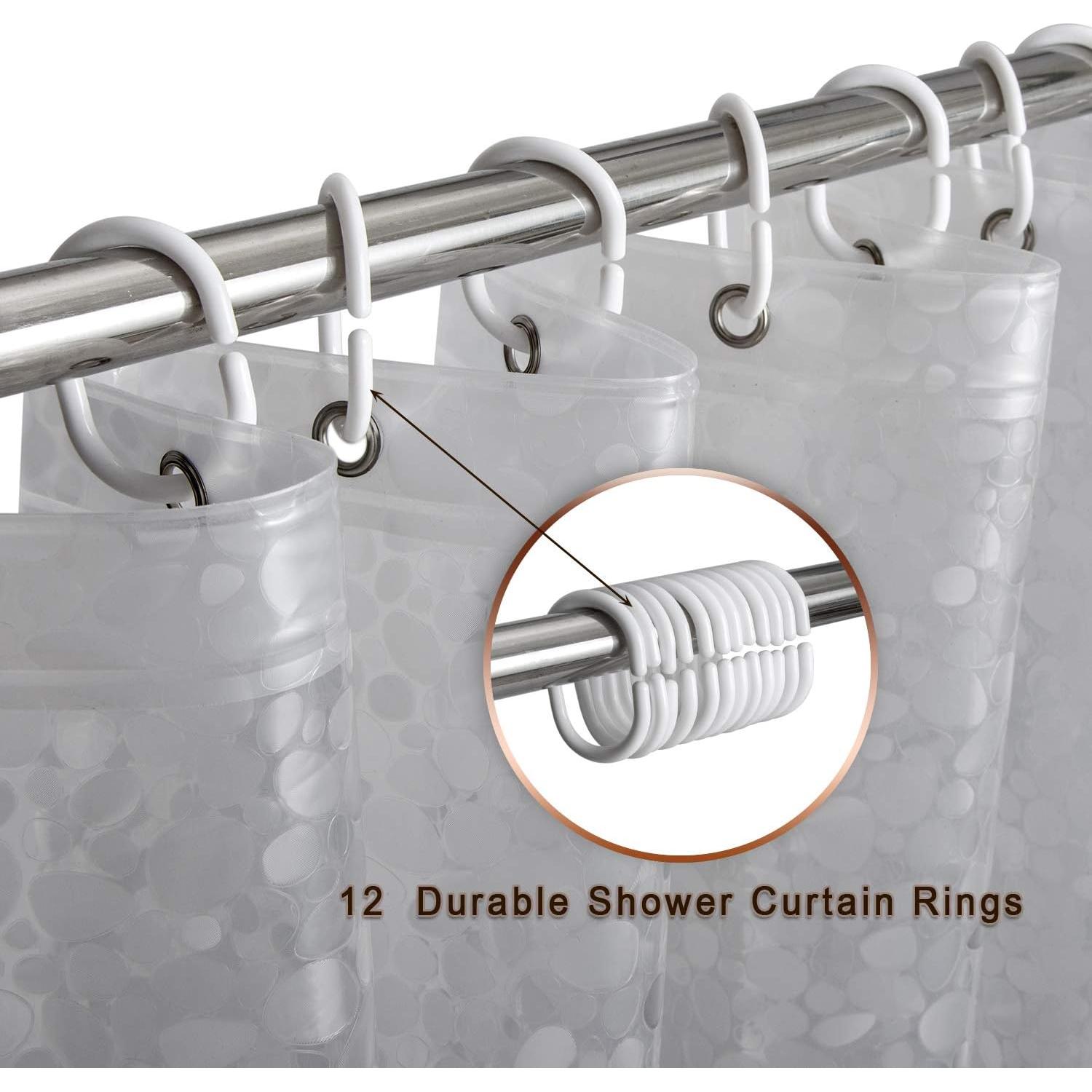 Cortina de Ducha Impermeable Bostofy 72x72cm 3D Piedra Clara