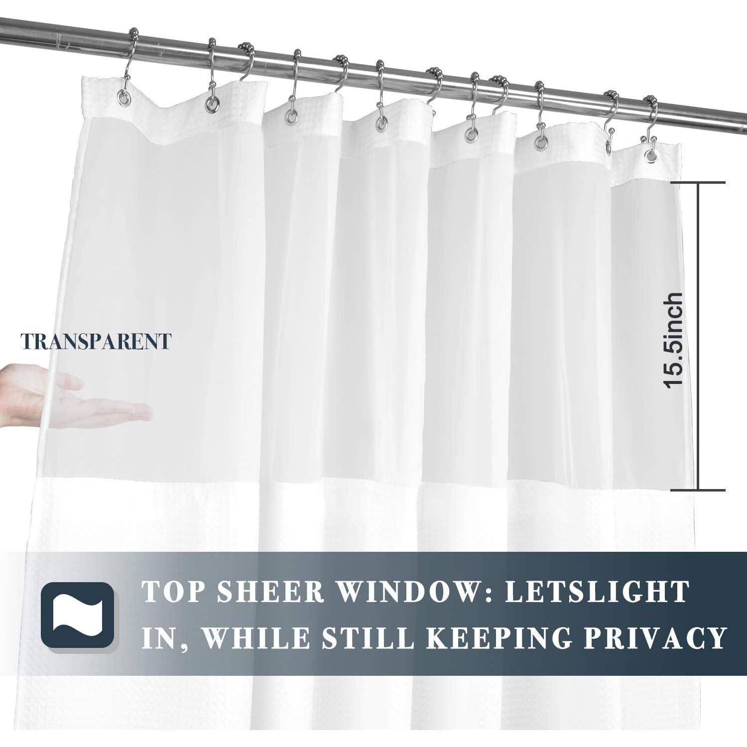 Cortina de Ducha N&Y HOME 71x72 cm con Forro y Ganchos