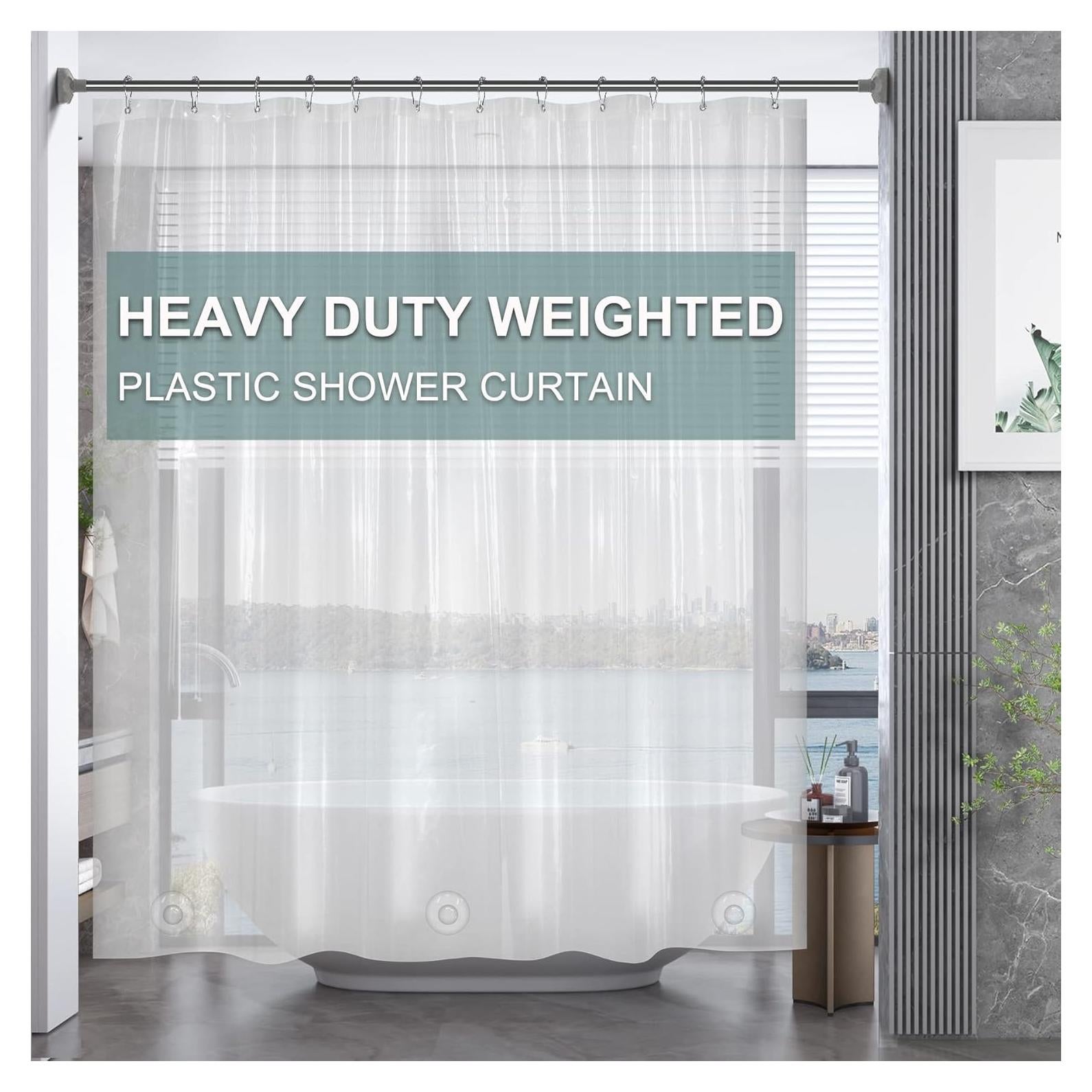 Funda de Ducha Transparente AmazerBath 72x198 cm 8G Pesada Impermeable