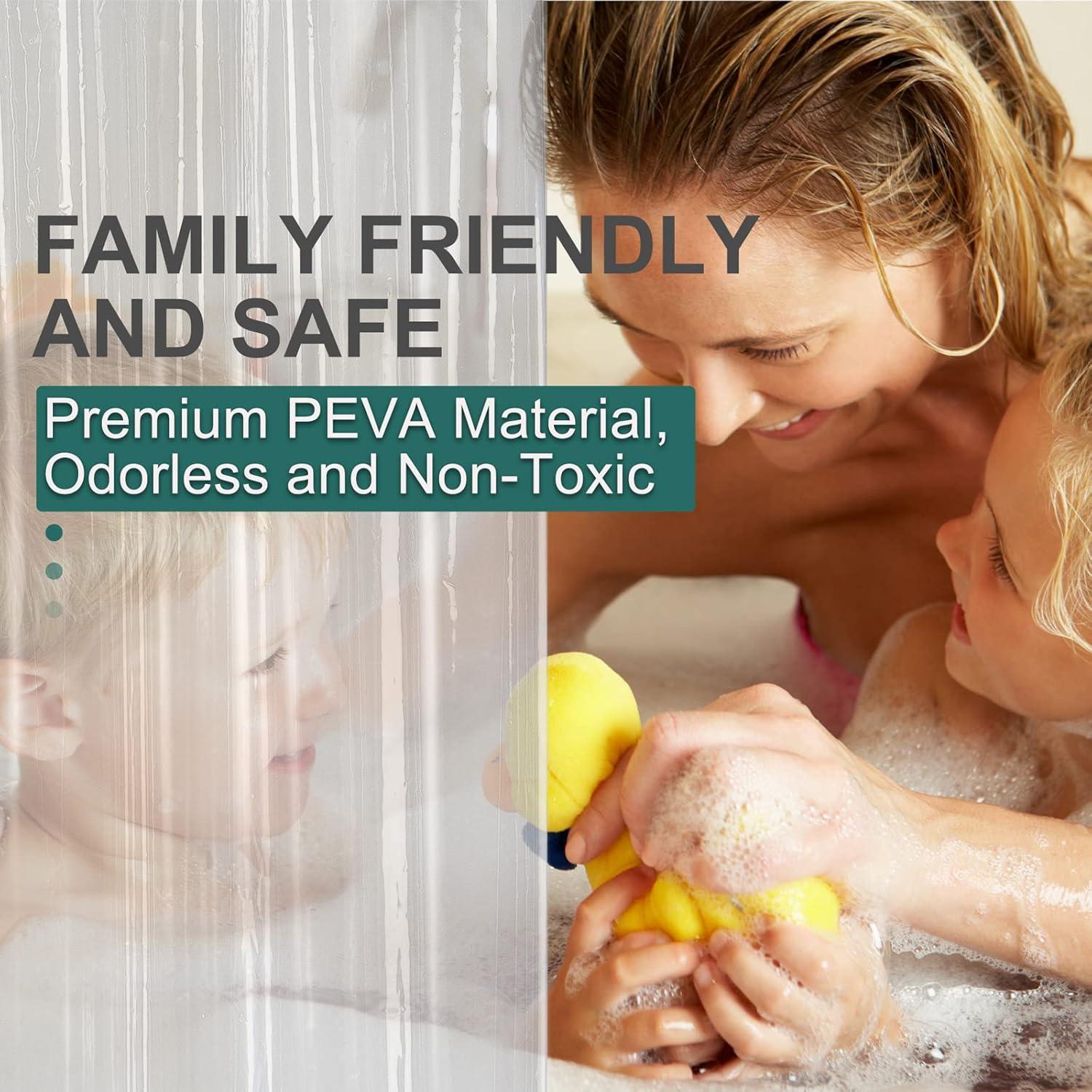 Funda de Ducha Transparente AmazerBath 72x198 cm 8G Pesada Impermeable