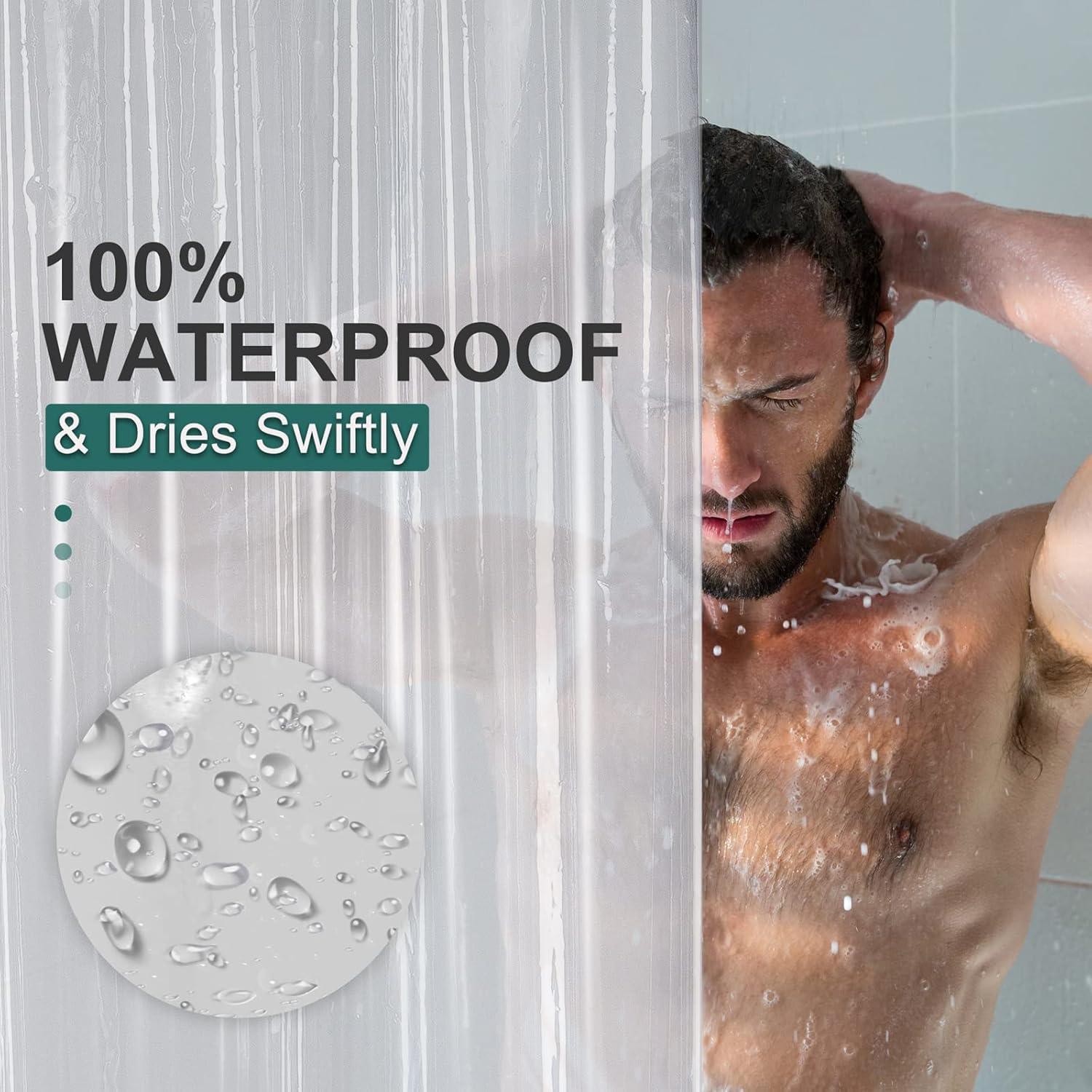 Funda de Ducha Transparente AmazerBath 72x198 cm 8G Pesada Impermeable