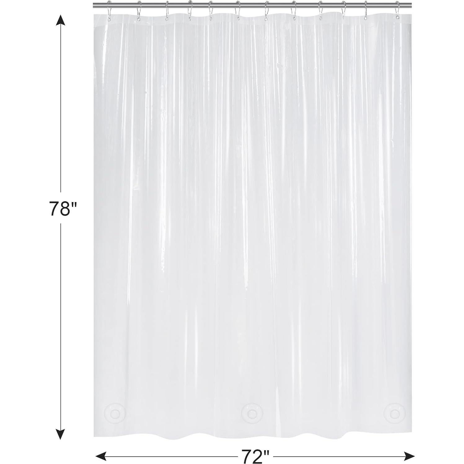 Funda de Ducha Transparente AmazerBath 72x198 cm 8G Pesada Impermeable
