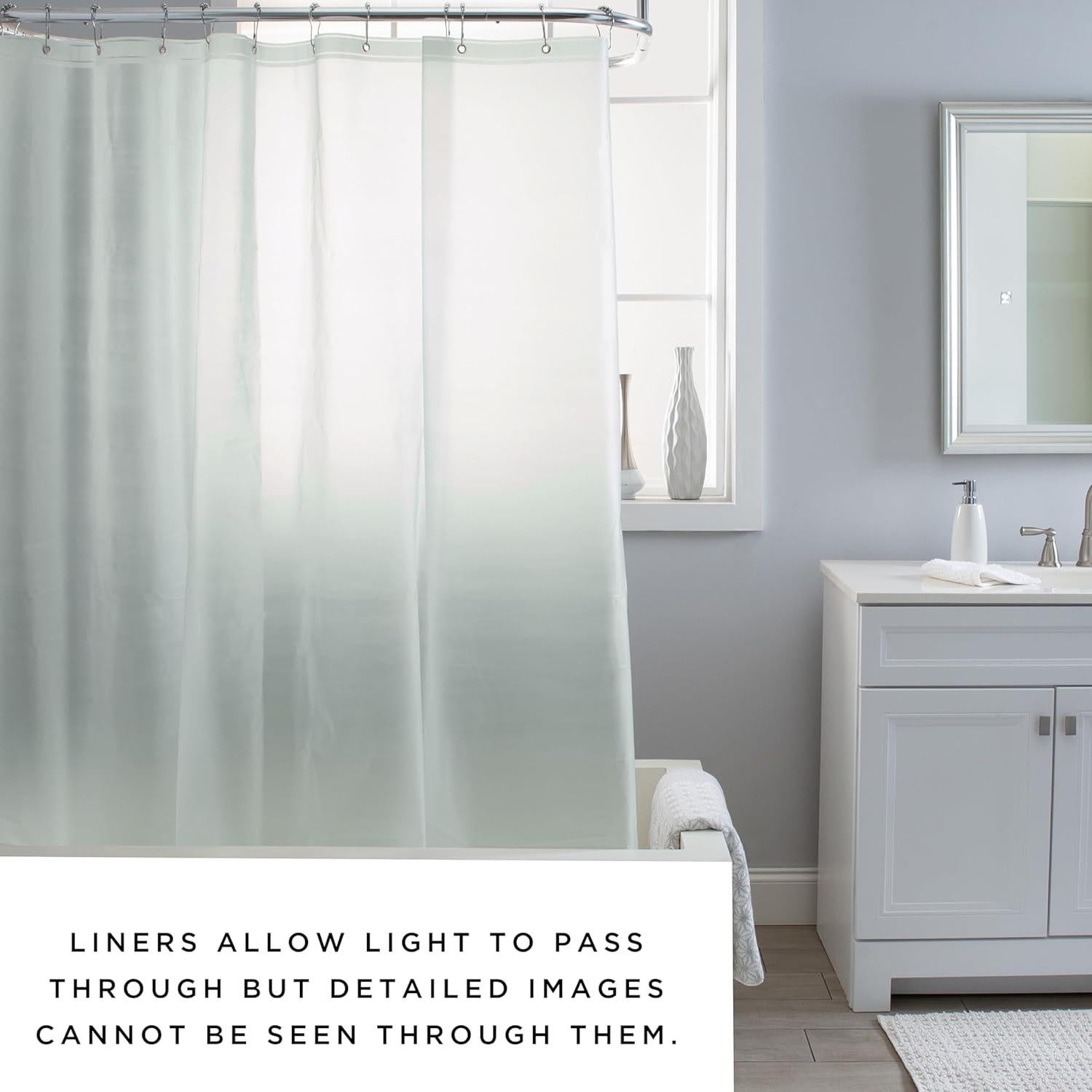 Forro de Ducha PVC Bath Bliss 178x183cm Menta 12 Ojetes