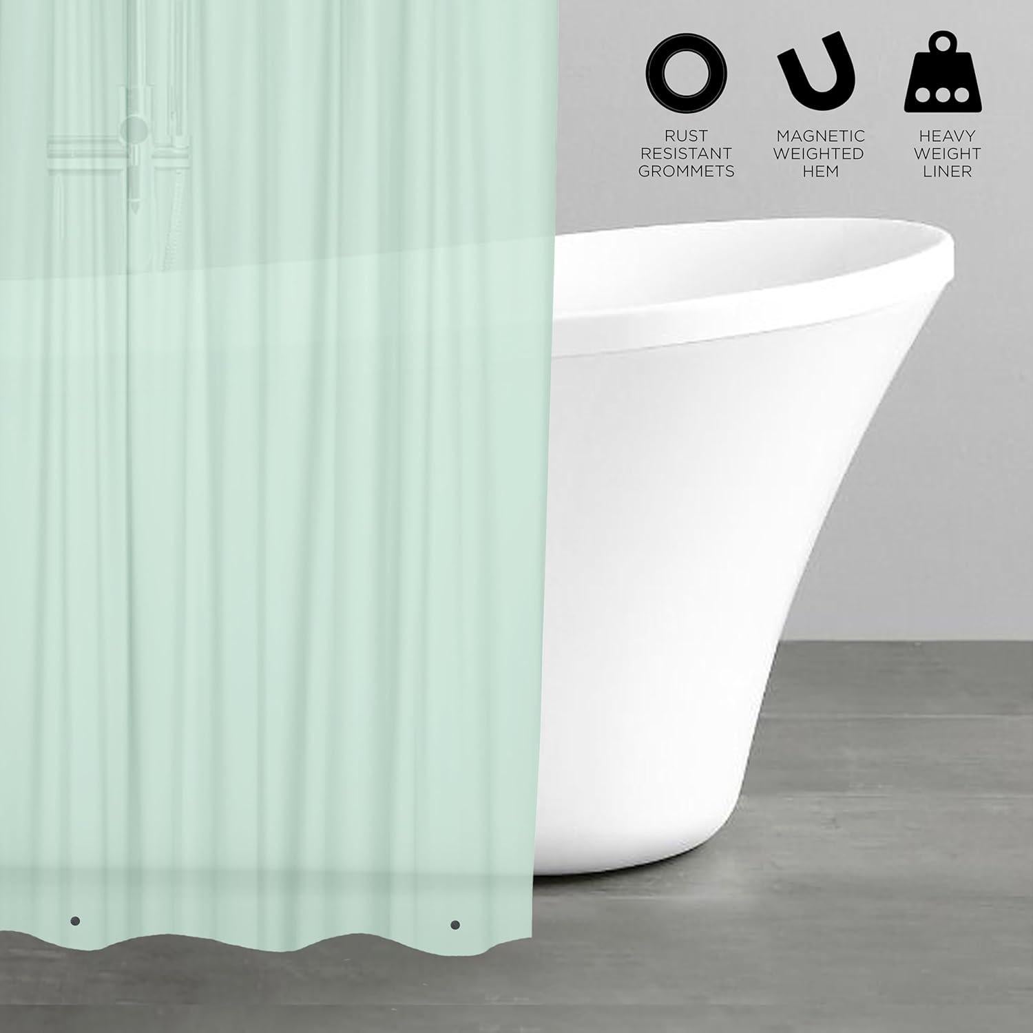 Forro de Ducha PVC Bath Bliss 178x183cm Menta 12 Ojetes