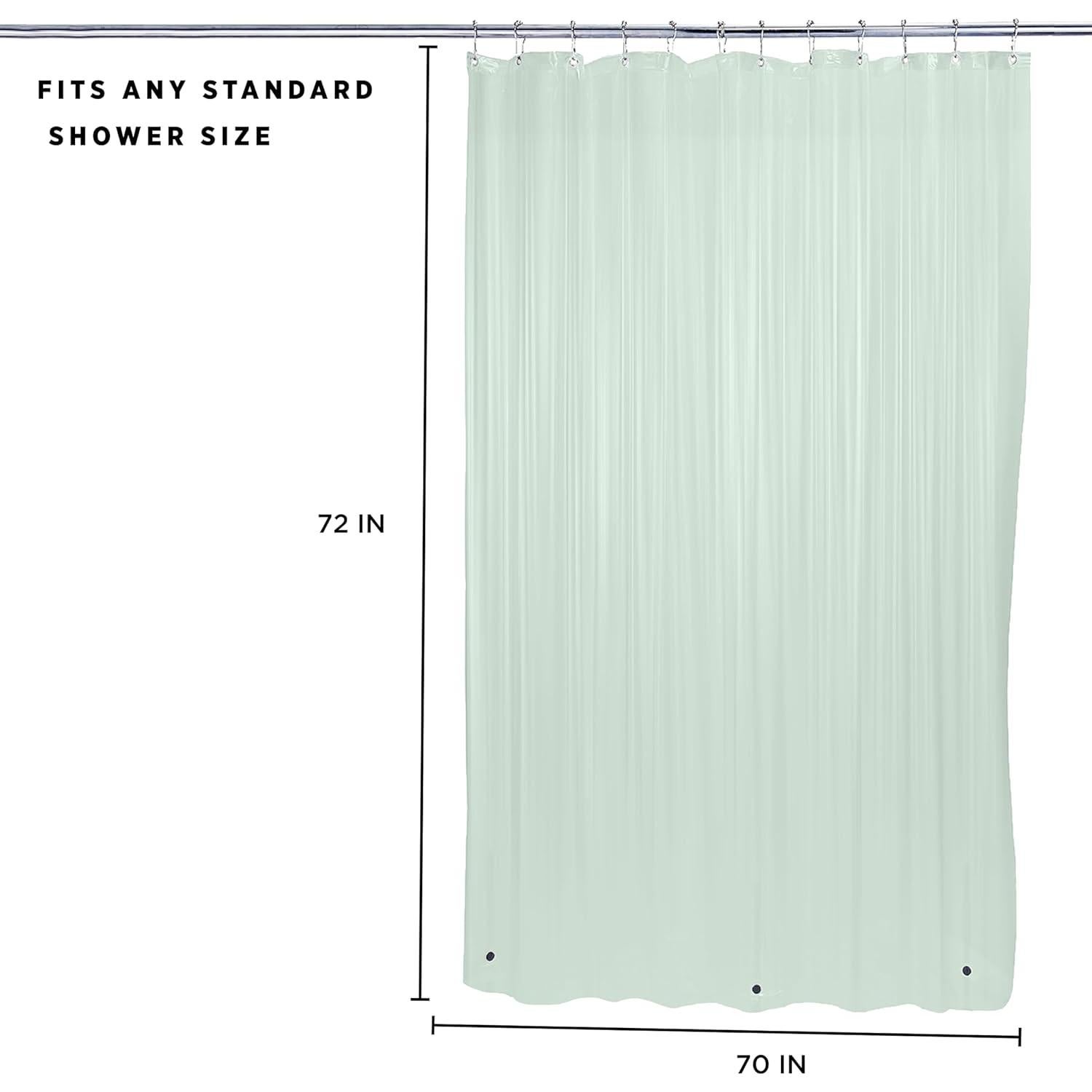 Forro de Ducha PVC Bath Bliss 178x183cm Menta 12 Ojetes