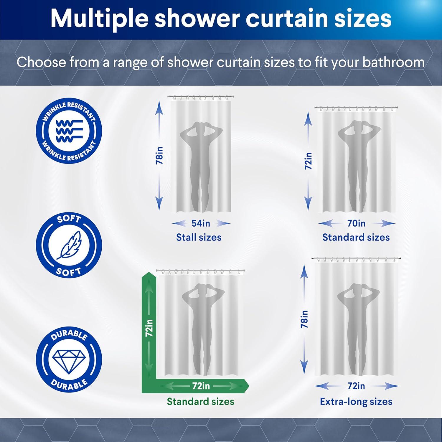 Cortina de Ducha Clorox 2-en-1 Blanca 182.88x182.88 cm