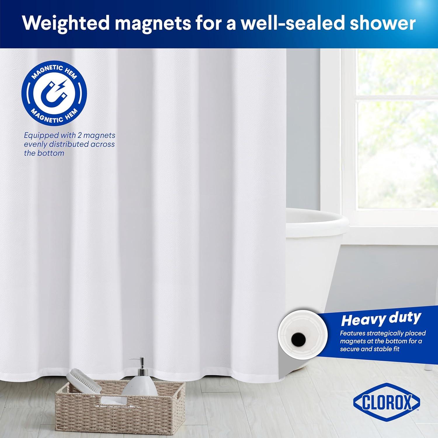 Cortina de Ducha Clorox 2-en-1 Blanca 182.88x182.88 cm