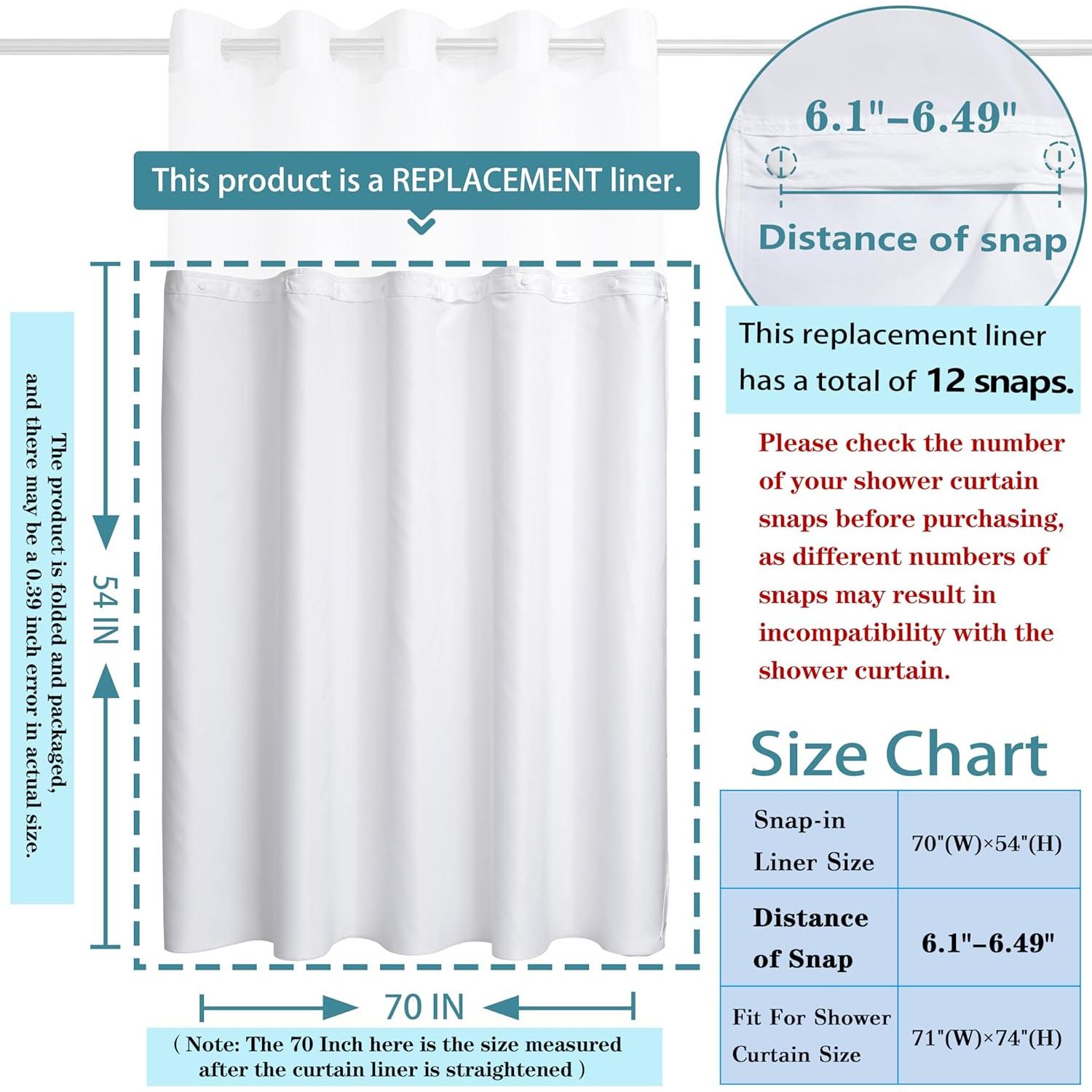 Forro de Cortina de Ducha Conbo Mio 70x54 cm Repelente Agua