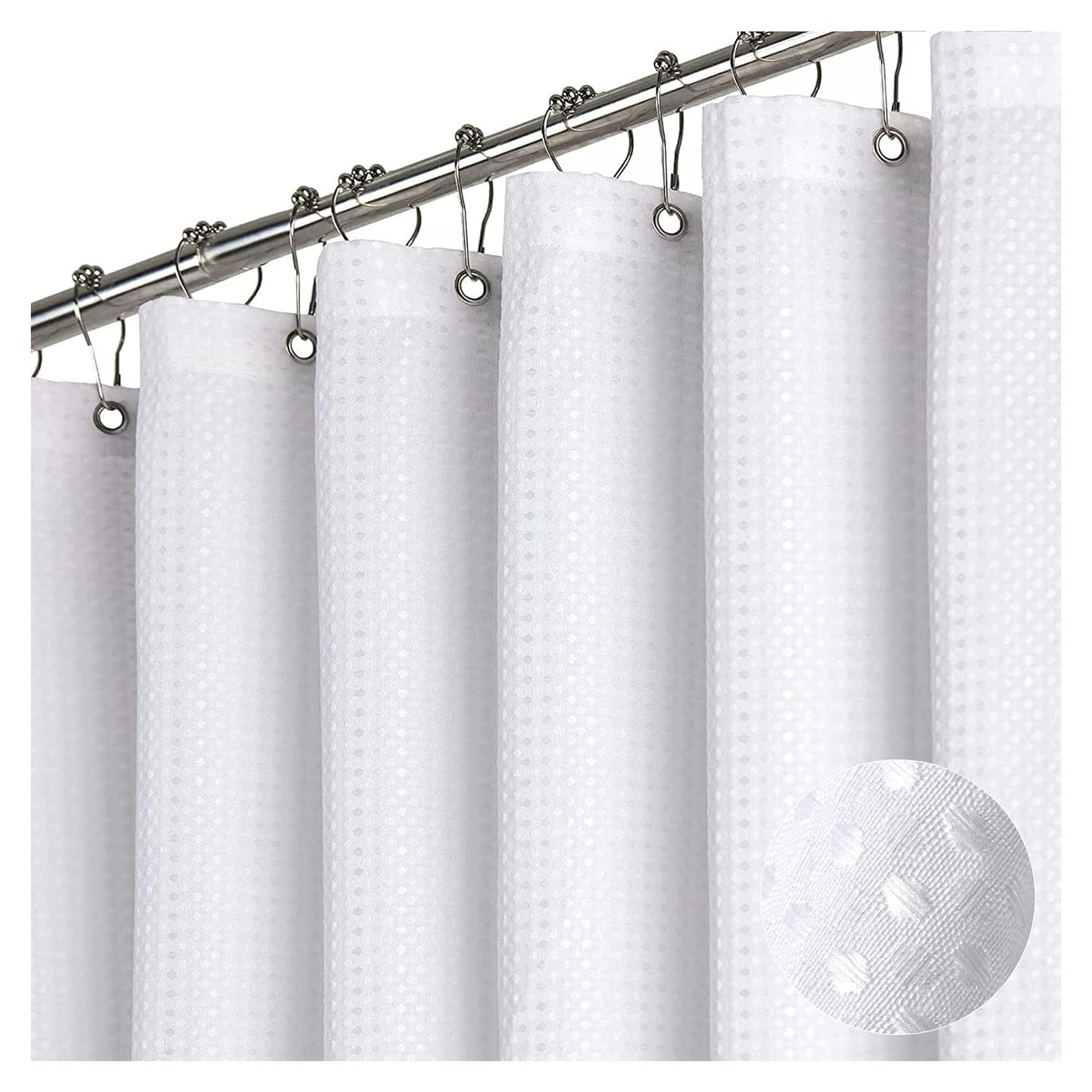 Cortina de Ducha de Tela Gruesa Dynamene 72x72 cm Blanca